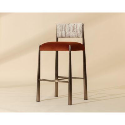 Bayard Barstool - Dark Bronze - Meg Rust / Terri Nutmeg 112802 112802 BAYARD BARSTOOL DARK BRONZE MEG RUST TERRI NUTMEG