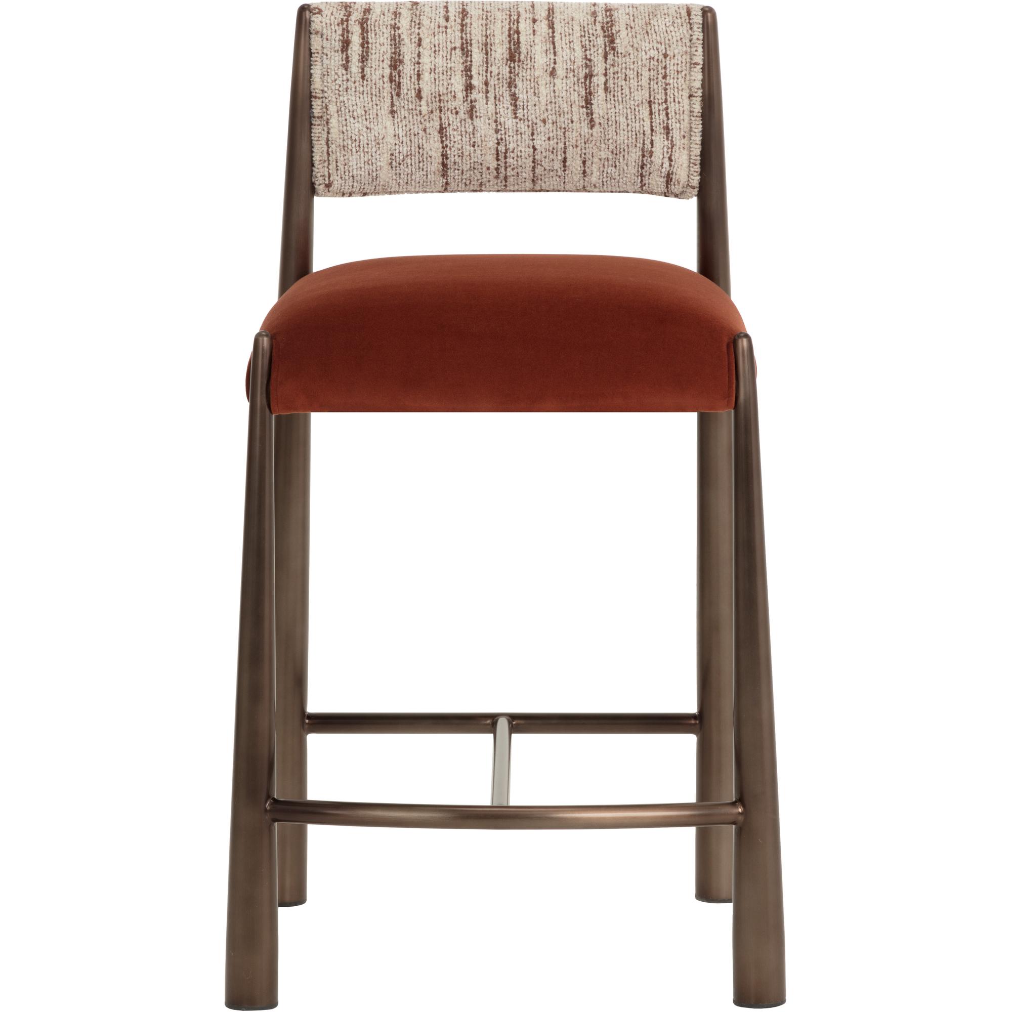 Bayard Counter Stool - Dark Bronze - Meg Rust / Terri Nutmeg 2 Bayard Counter Stool - Dark Bronze - Meg Rust / Terri Nutmeg - Image 2