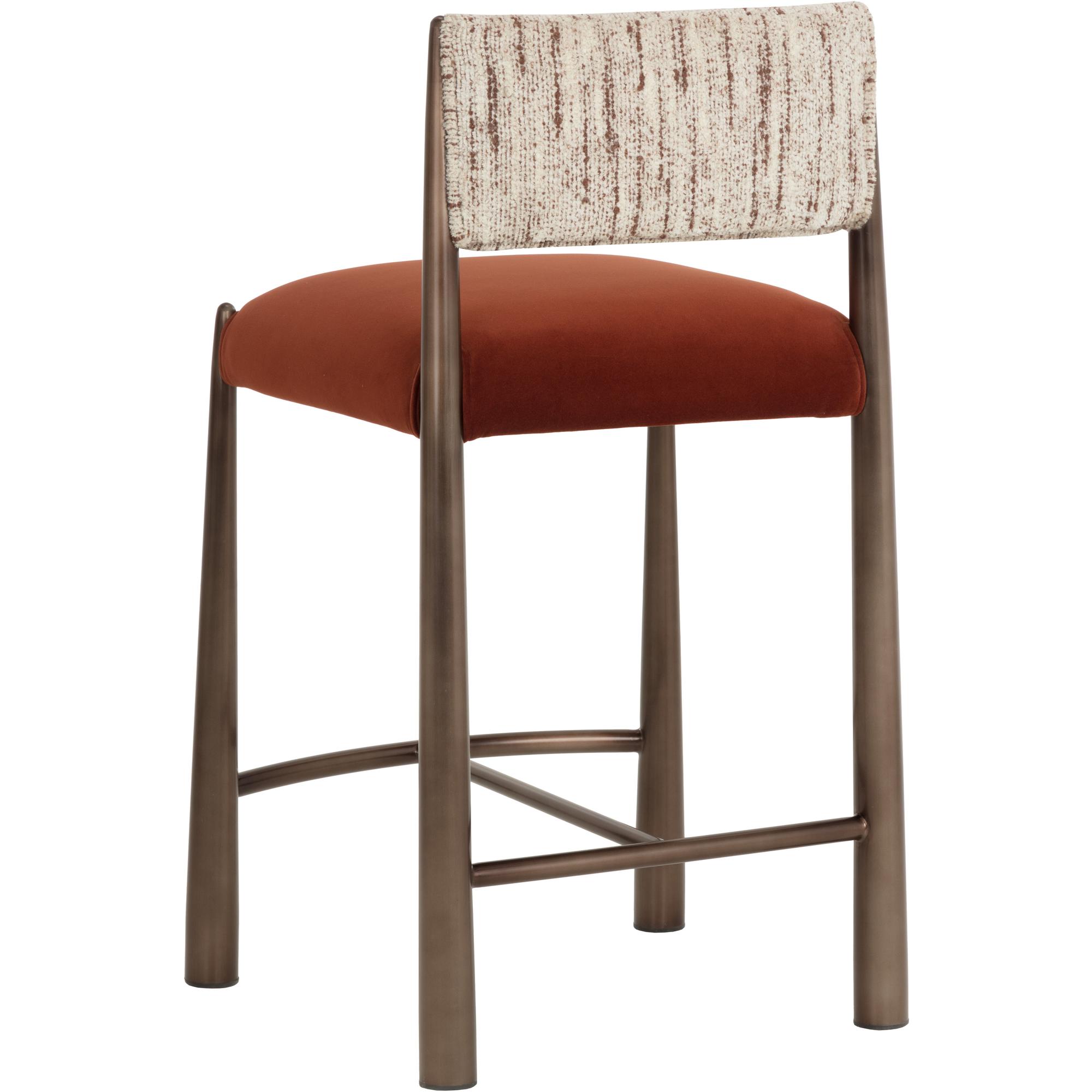 Bayard Counter Stool - Dark Bronze - Meg Rust / Terri Nutmeg 4 Bayard Counter Stool - Dark Bronze - Meg Rust / Terri Nutmeg - Image 4