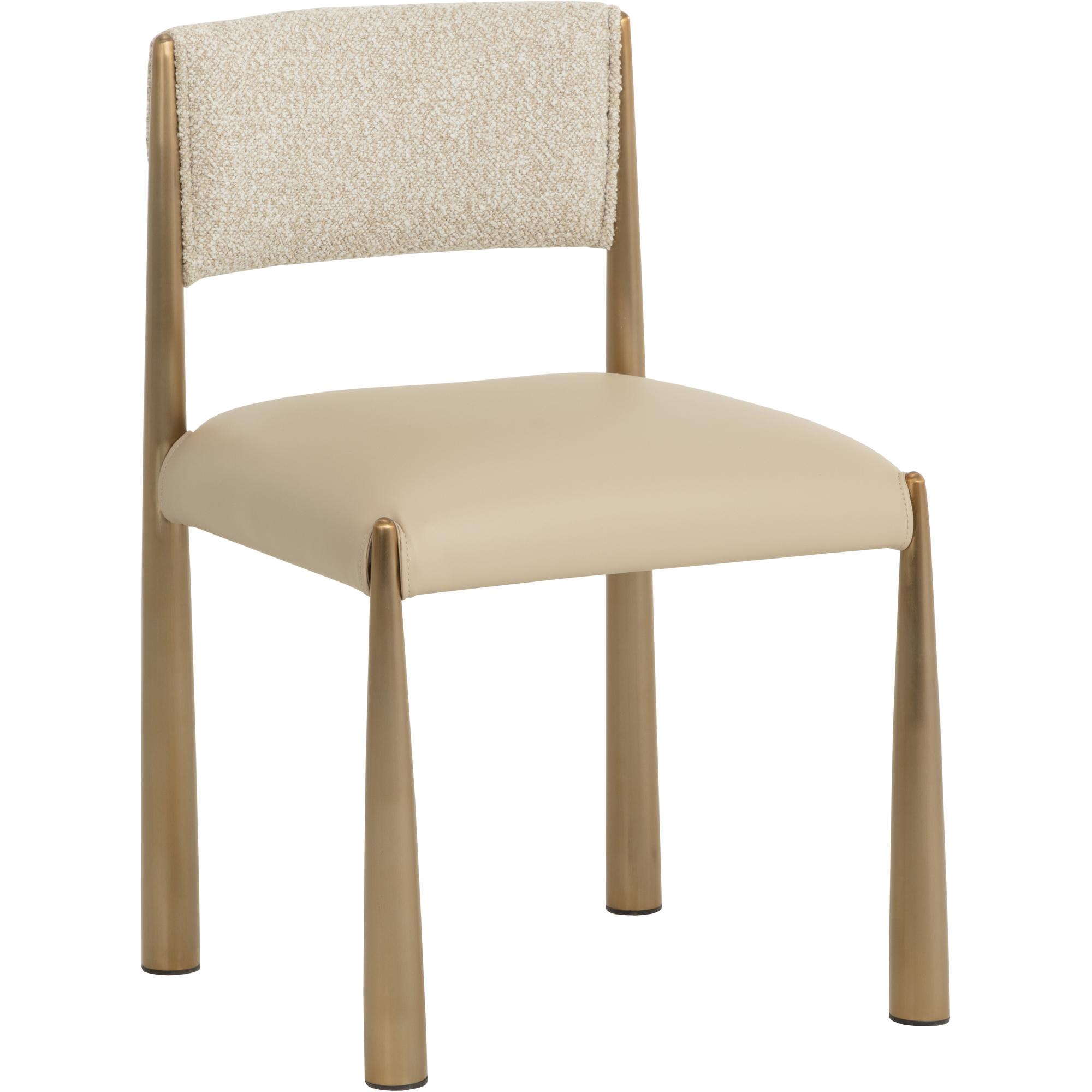 Bayard Dining Chair - Antique Brass - Napa Beige / Santa Cruz Oatmeal 1 Bayard Dining Chair - Antique Brass - Napa Beige / Santa Cruz Oatmeal