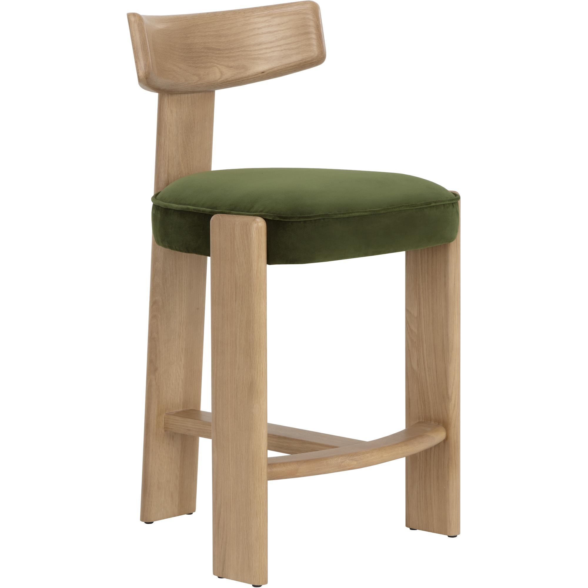 Horton Counter Stool - Rustic Oak - Forest Green 1 Horton Counter Stool - Rustic Oak - Forest Green