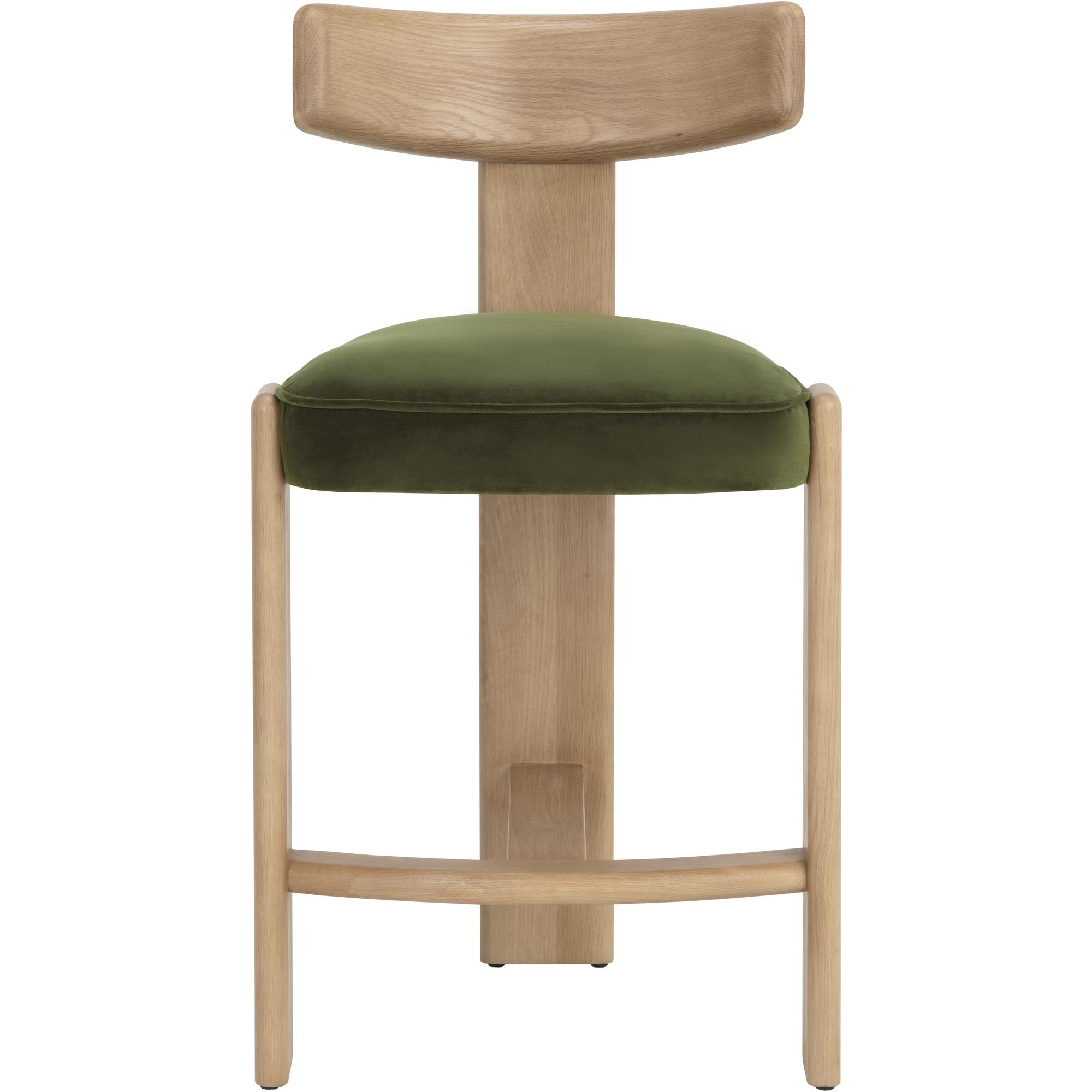 Horton Counter Stool - Rustic Oak - Forest Green 2 Horton Counter Stool - Rustic Oak - Forest Green - Image 2