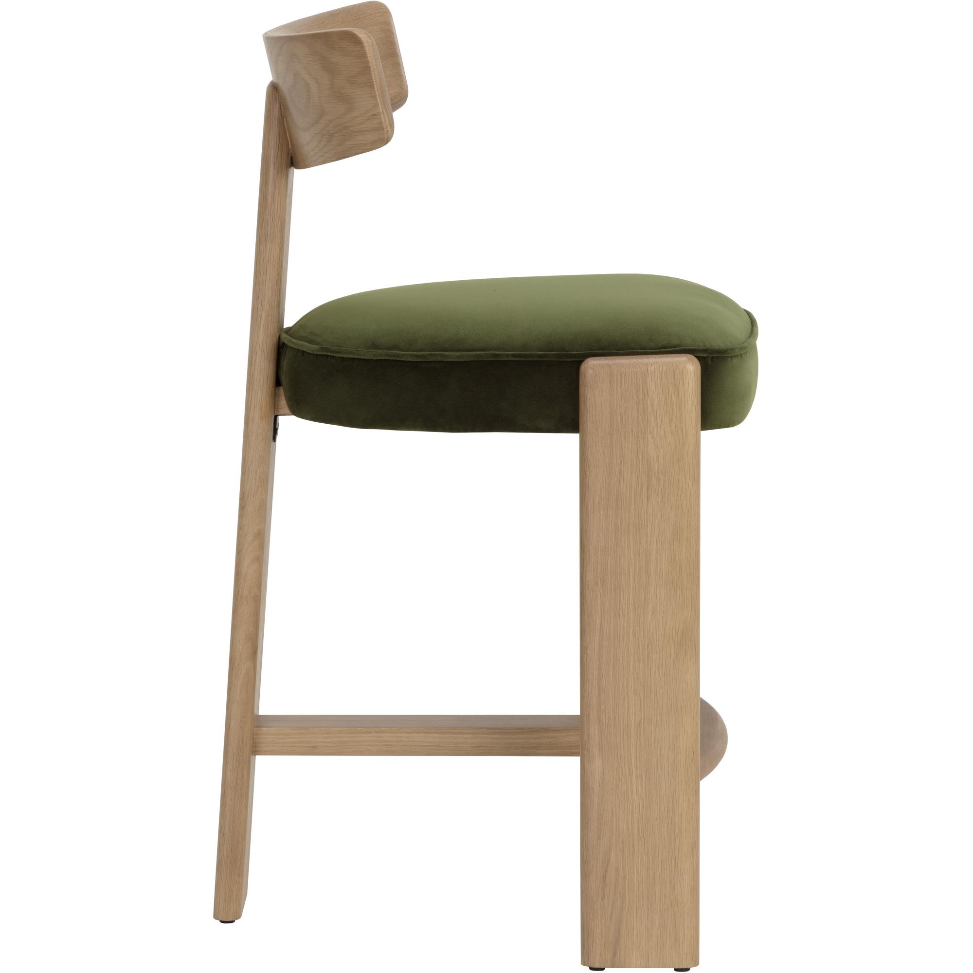 Horton Counter Stool - Rustic Oak - Forest Green 3 Horton Counter Stool - Rustic Oak - Forest Green - Image 3