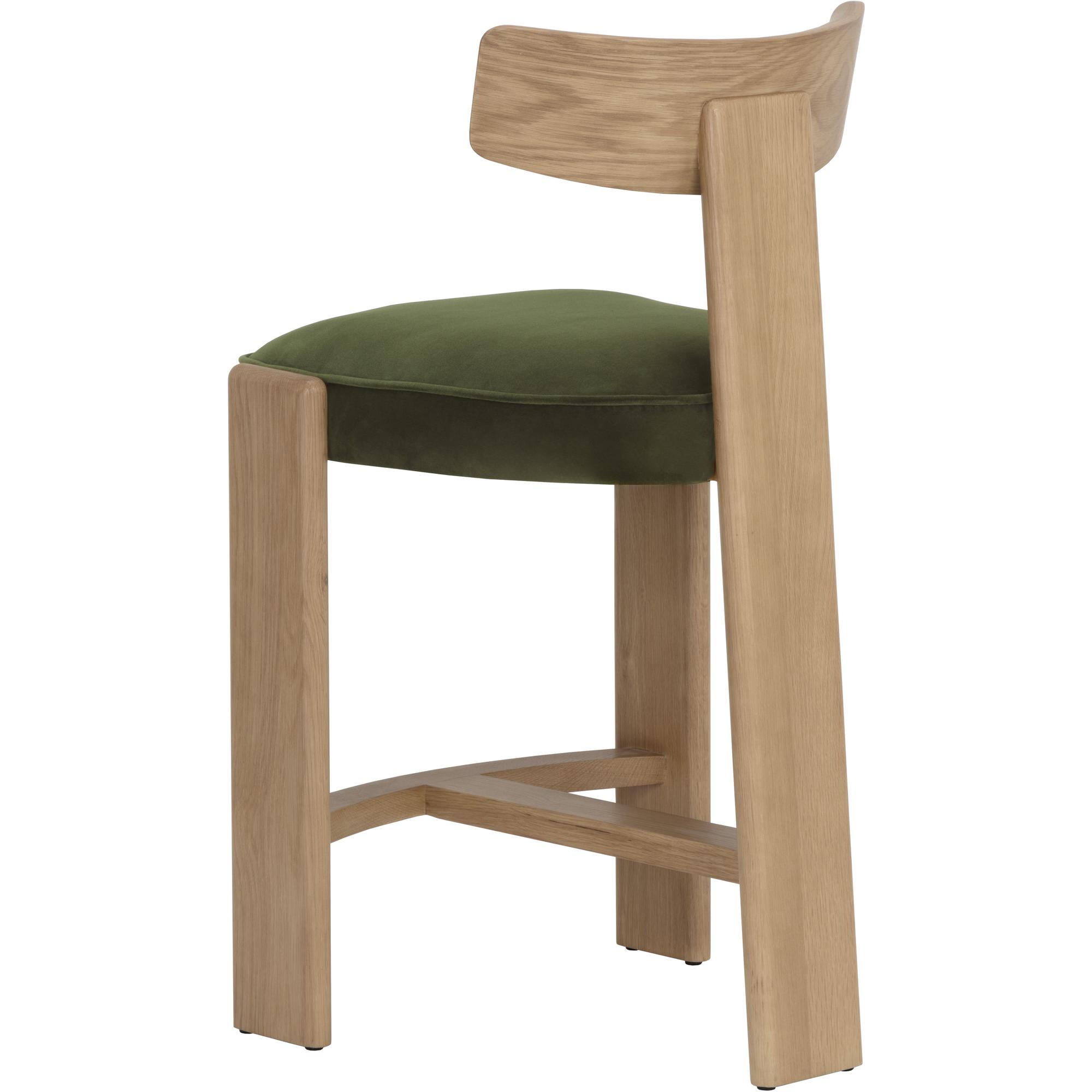 Horton Counter Stool - Rustic Oak - Forest Green 4 Horton Counter Stool - Rustic Oak - Forest Green - Image 4