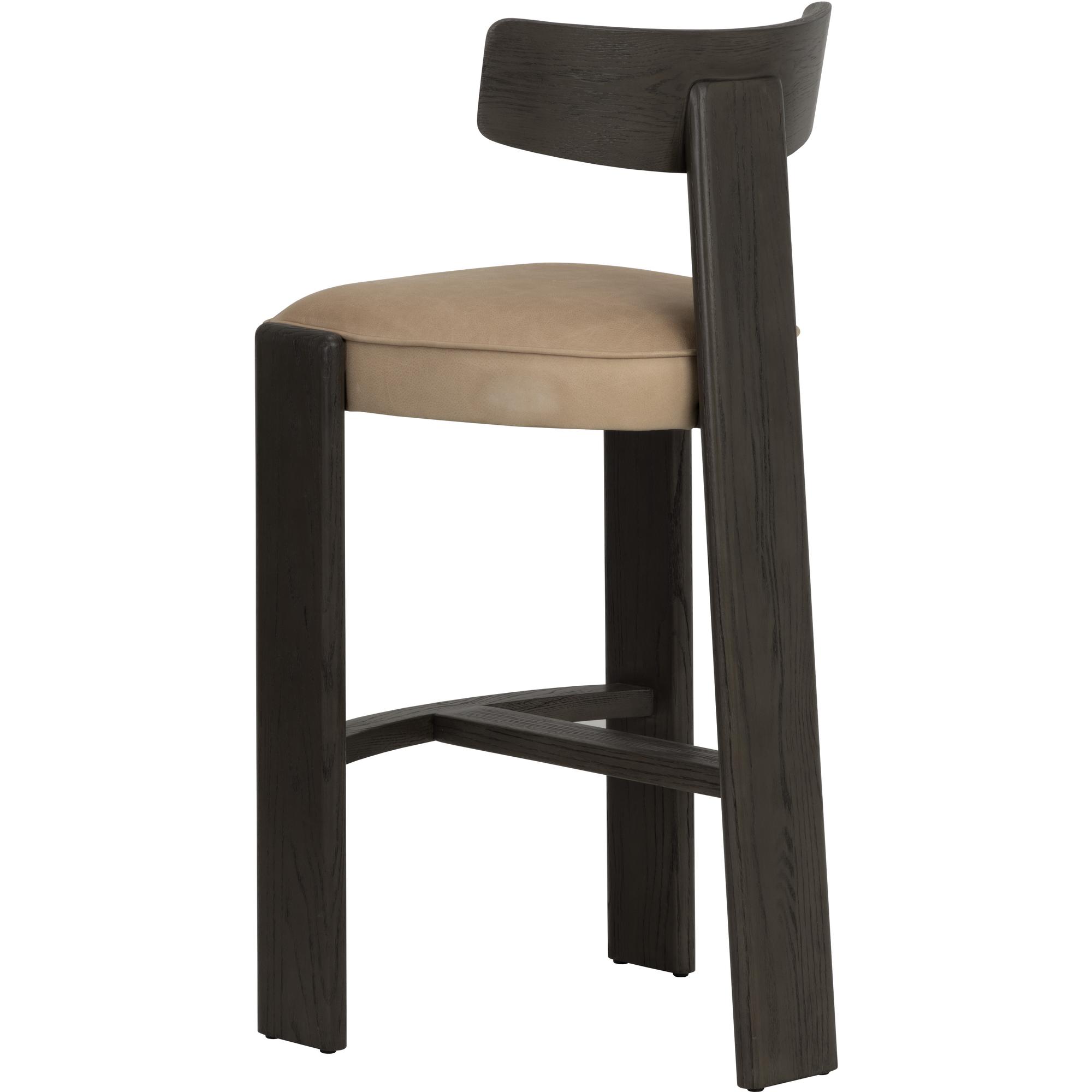 Horton Barstool - Dark Brown - Sahara Sand Leather 4 Horton Barstool - Dark Brown - Sahara Sand Leather - Image 4