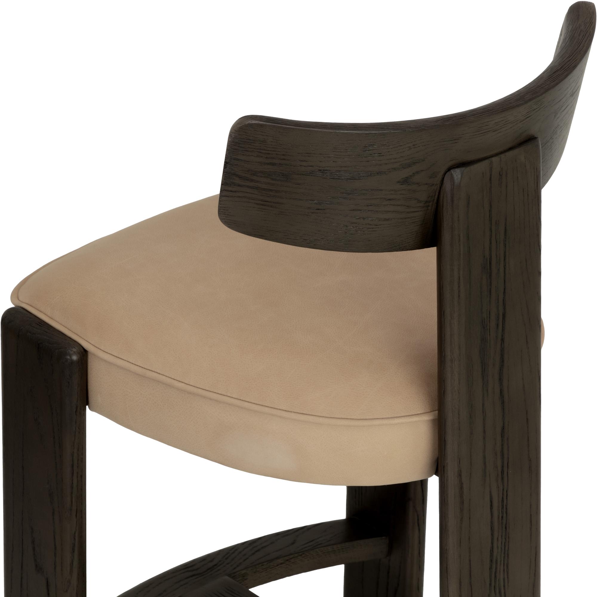 Horton Barstool - Dark Brown - Sahara Sand Leather 5 Horton Barstool - Dark Brown - Sahara Sand Leather - Image 5