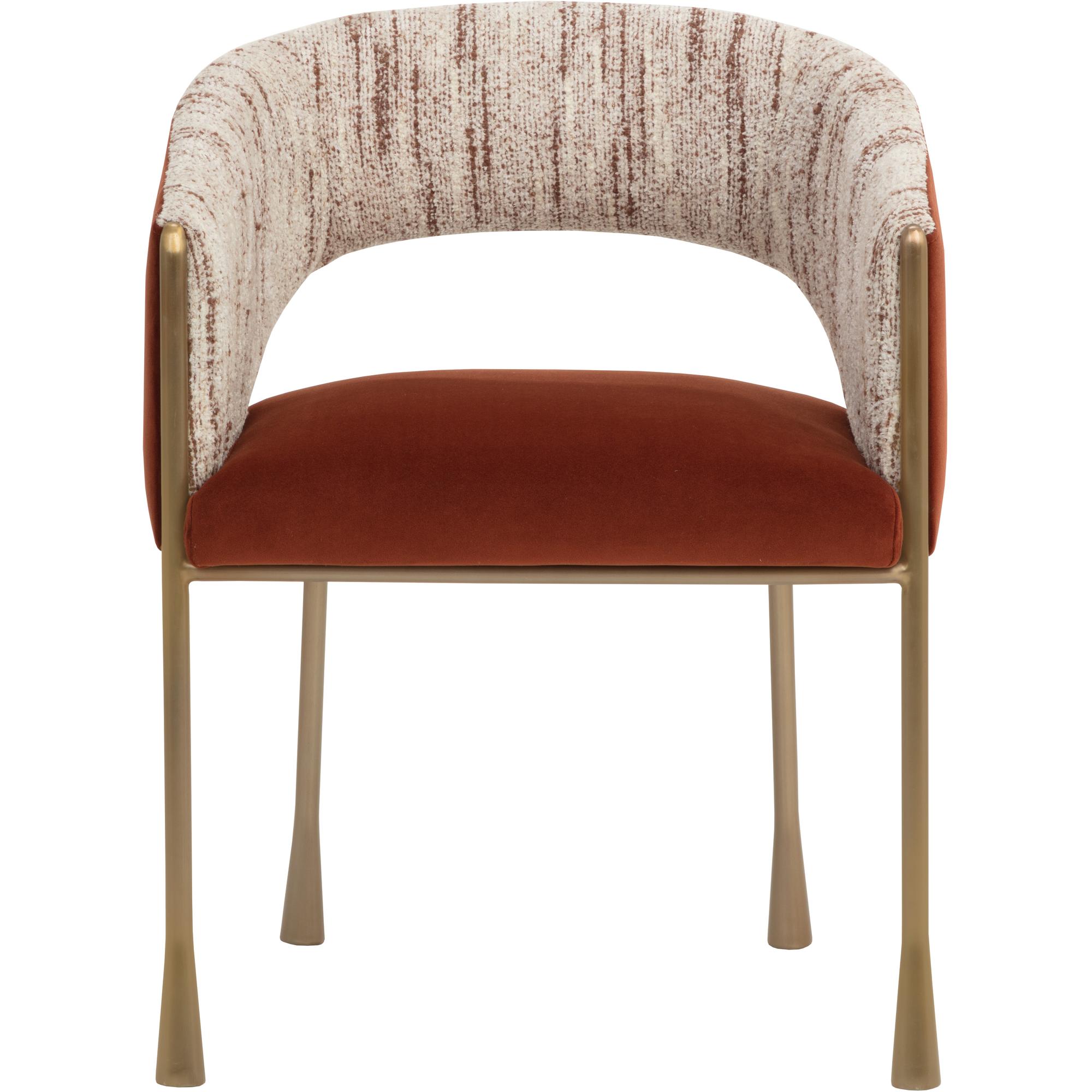 Jahara Dining Armchair - Meg Rust / Terri Nutmeg 2 Jahara Dining Armchair - Meg Rust / Terri Nutmeg - Image 2