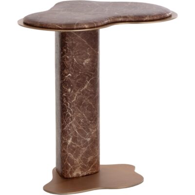 Isola End Table - Marble Look - Mocha 112828 112828 2