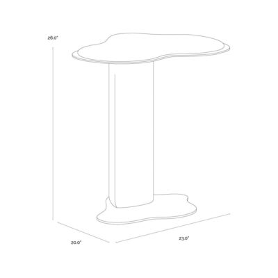 Isola End Table - Marble Look - Mocha 112828 112828 6