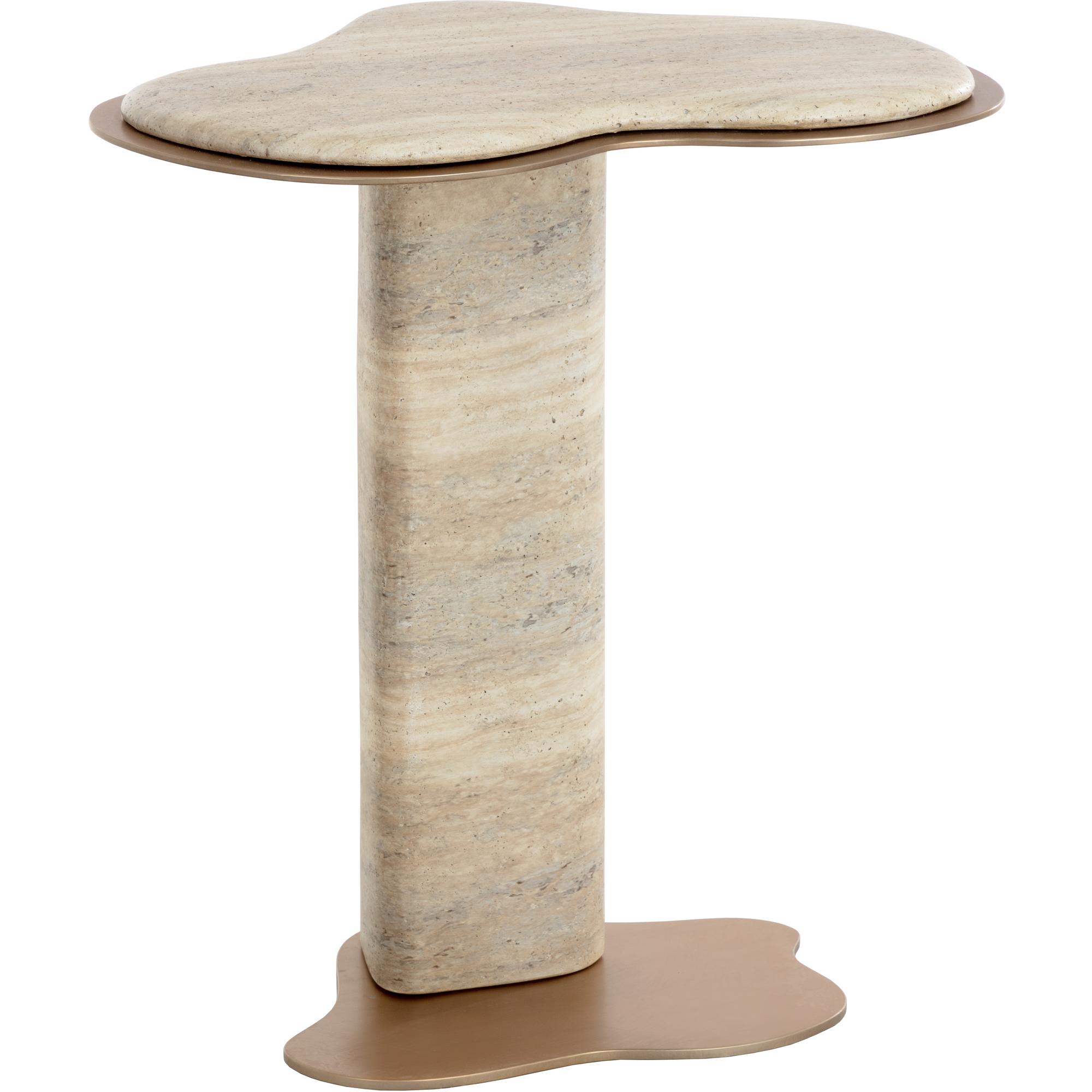 Isola End Table - Travertine Look - Dune 2 Isola End Table - Travertine Look - Dune - Image 2