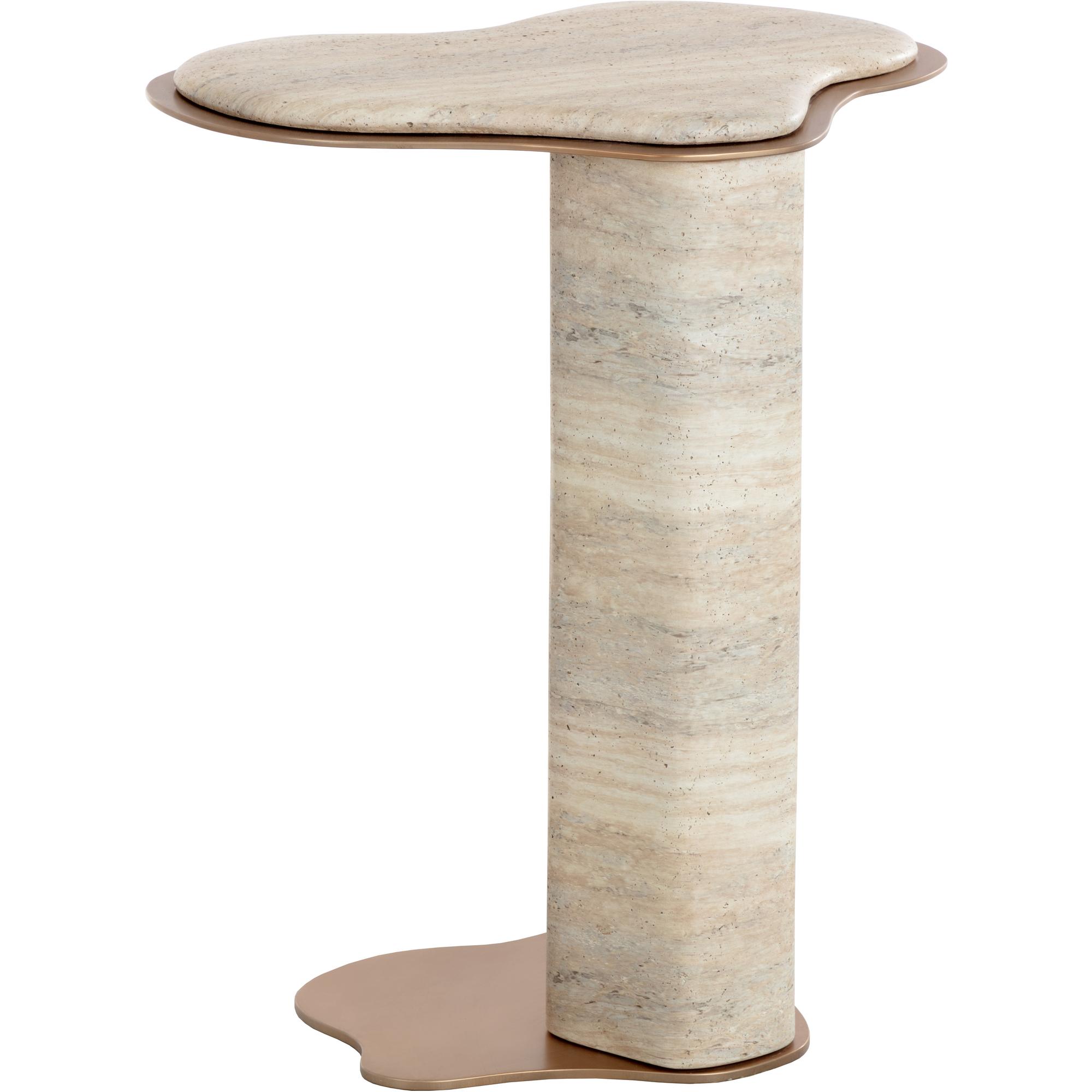 Isola End Table - Travertine Look - Dune 3 Isola End Table - Travertine Look - Dune - Image 3