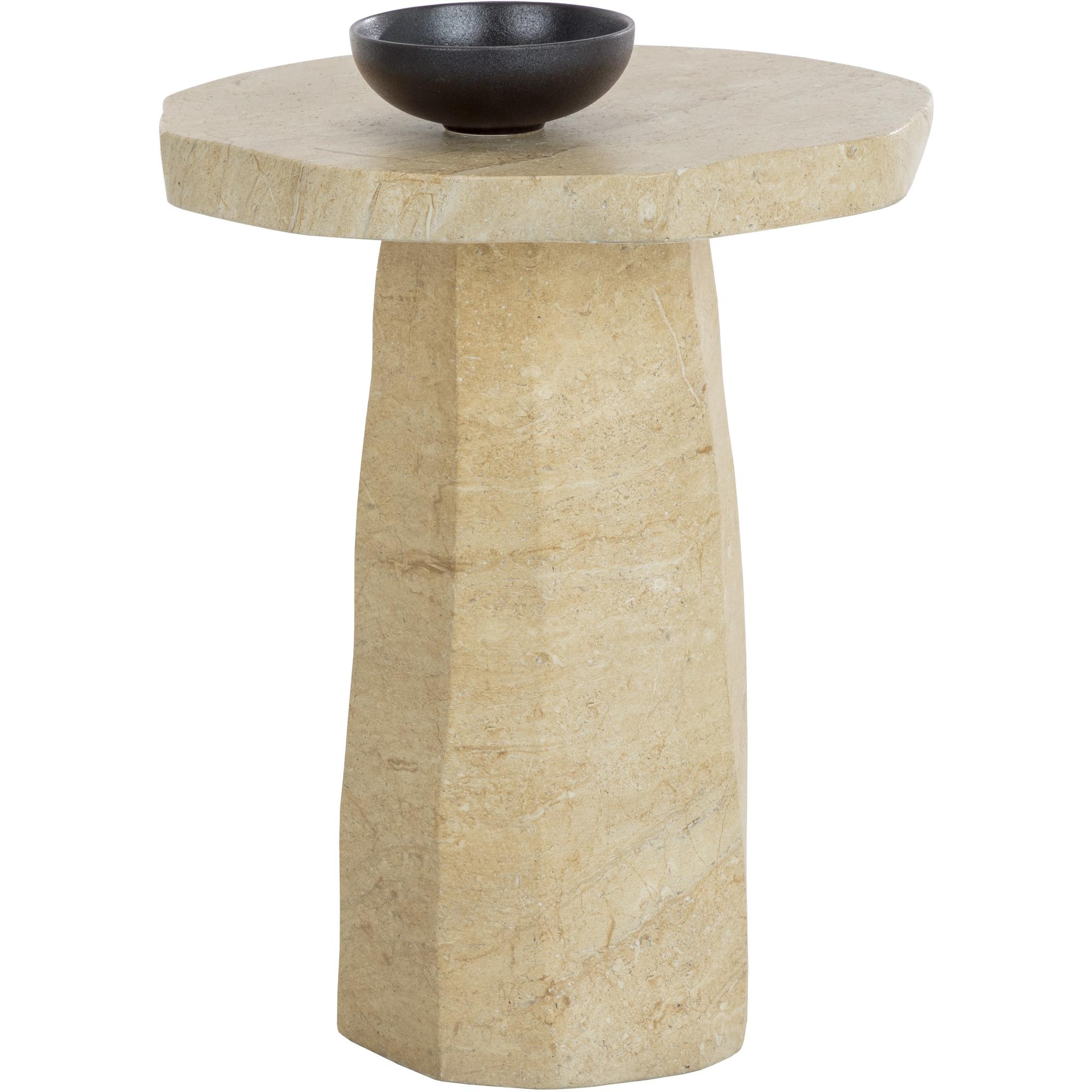 Baldur End Table - Travertine Look - Natural 1 Baldur End Table - Travertine Look - Natural