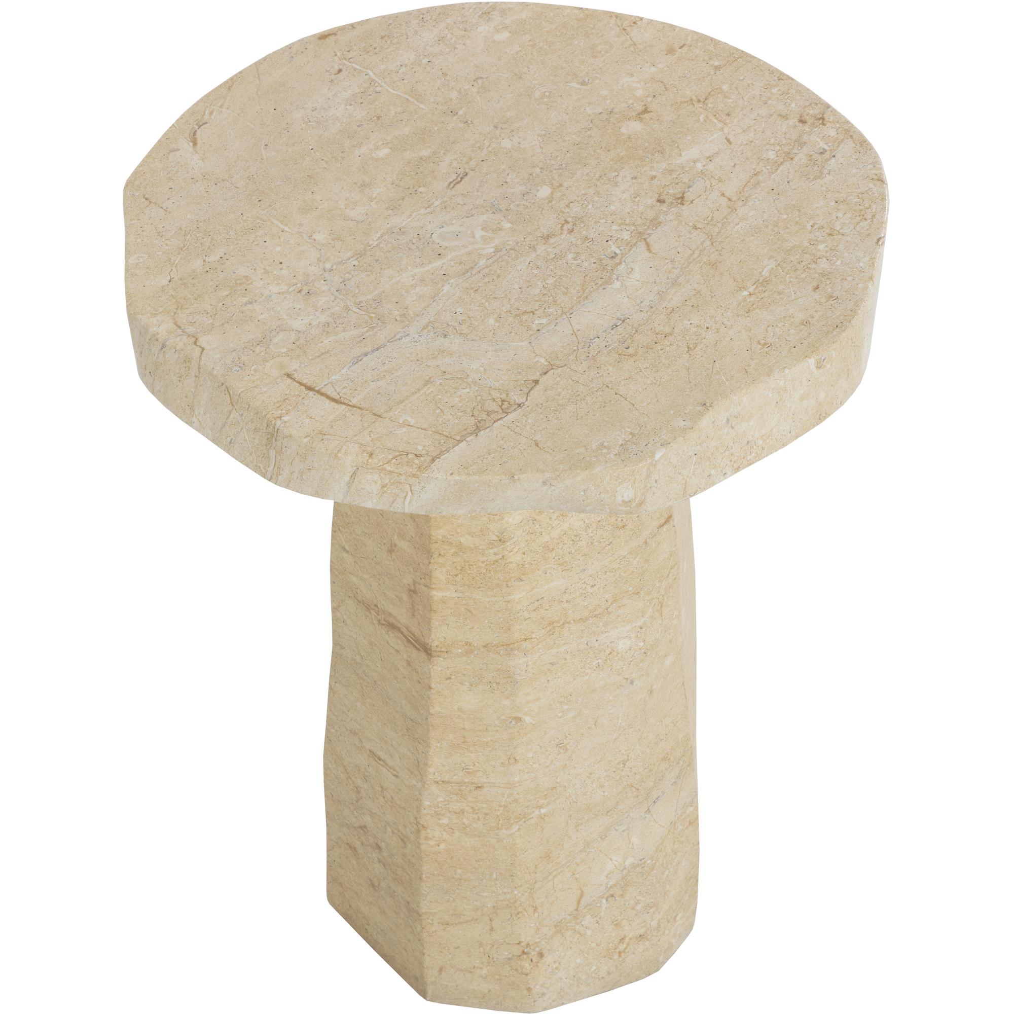 Baldur End Table - Travertine Look - Natural 3 Baldur End Table - Travertine Look - Natural - Image 3