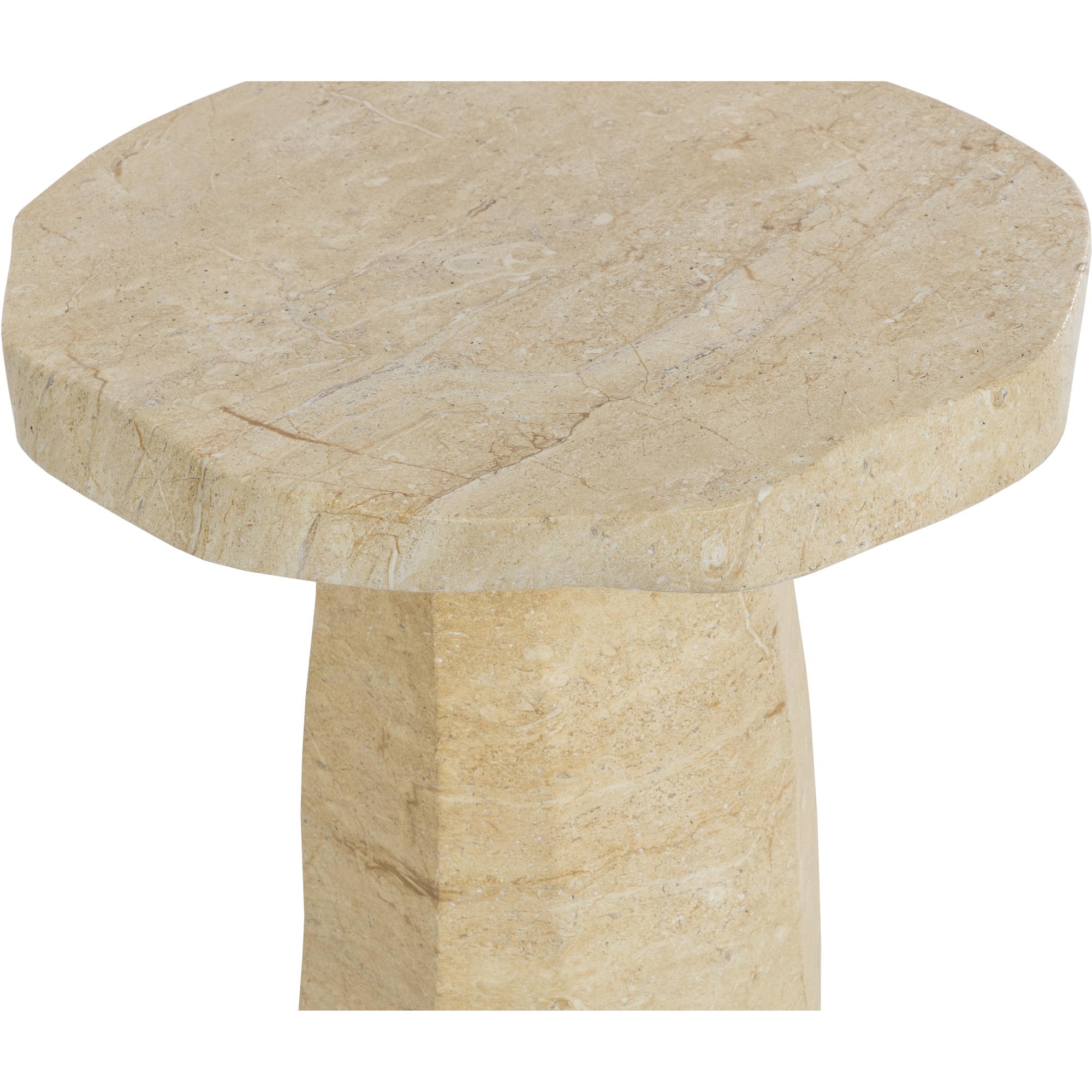 Baldur End Table - Travertine Look - Natural 4 Baldur End Table - Travertine Look - Natural - Image 4