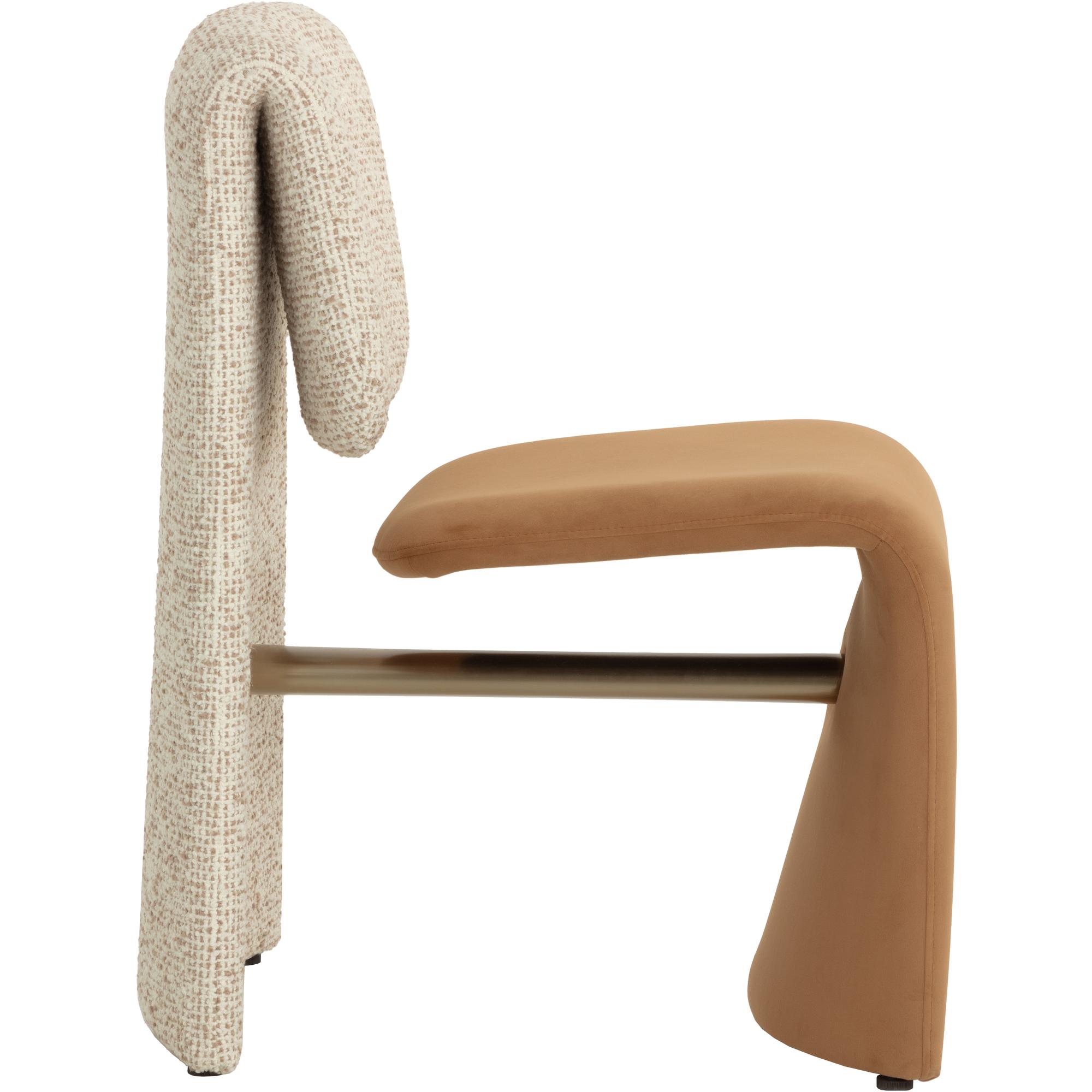 Dunnington Dining Chair - Gold - Kona Camel / Noah Ecru 3 Dunnington Dining Chair - Gold - Kona Camel / Noah Ecru - Image 3