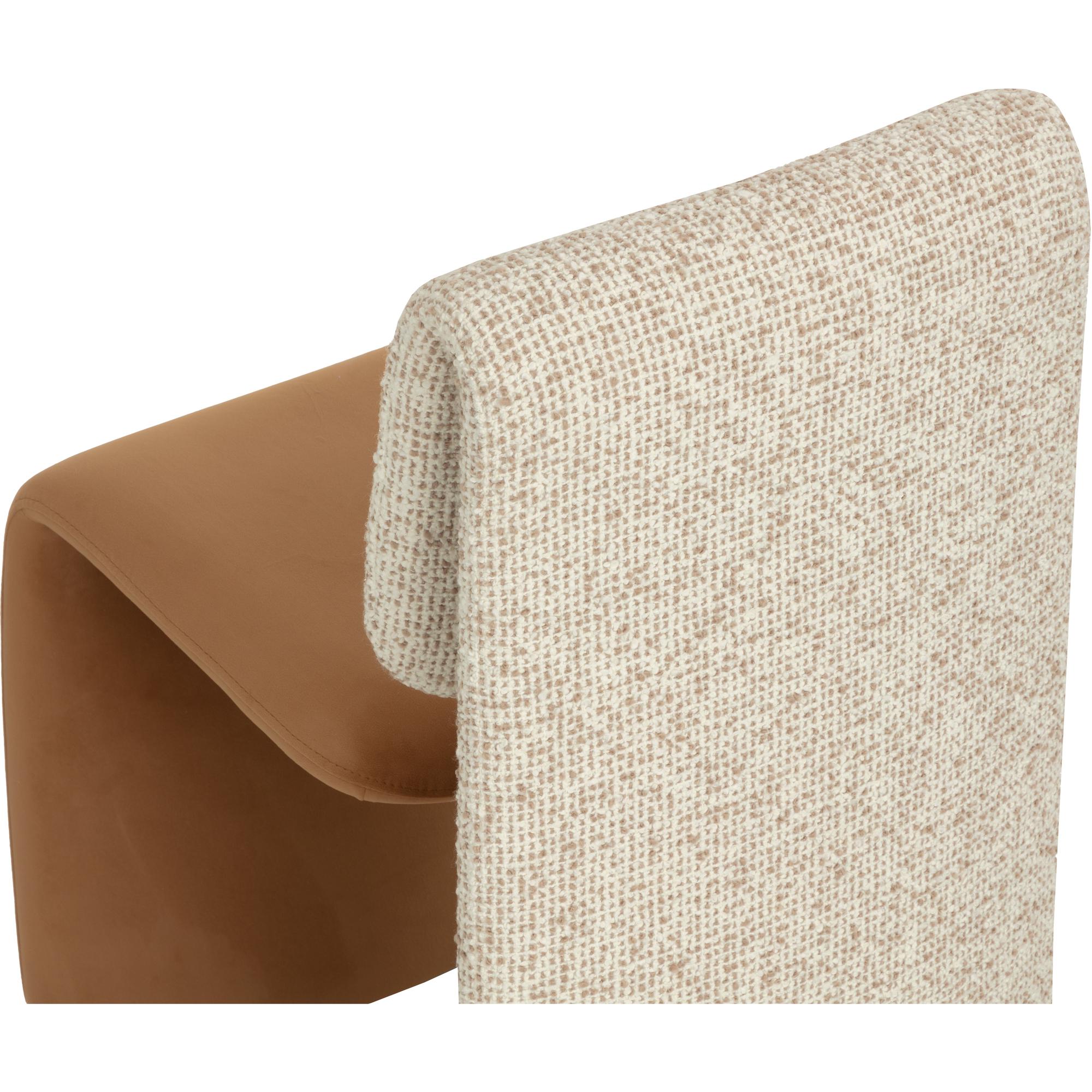 Dunnington Dining Chair - Gold - Kona Camel / Noah Ecru 5 Dunnington Dining Chair - Gold - Kona Camel / Noah Ecru - Image 5