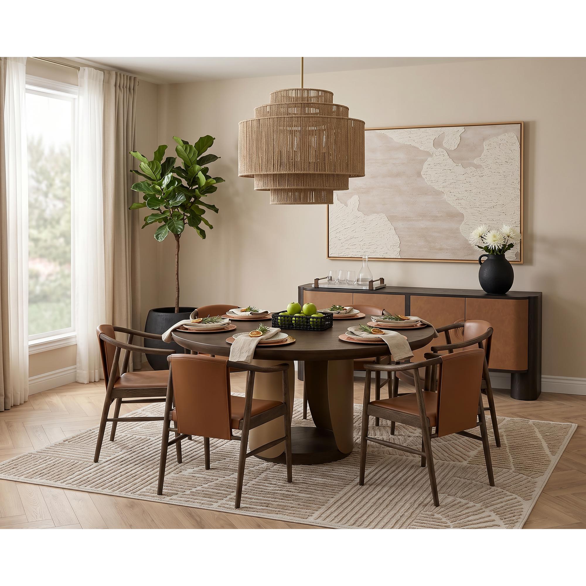 Aran Dining Armchair - Hazelnut Leather 6 Aran Dining Armchair - Hazelnut Leather - Image 6