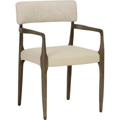 Guardi Dining Armchair - Scottsdale Eggshell / Santa Cruz Oatmeal