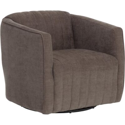 Garrison Swivel Lounge Chair - Rika Chocolate