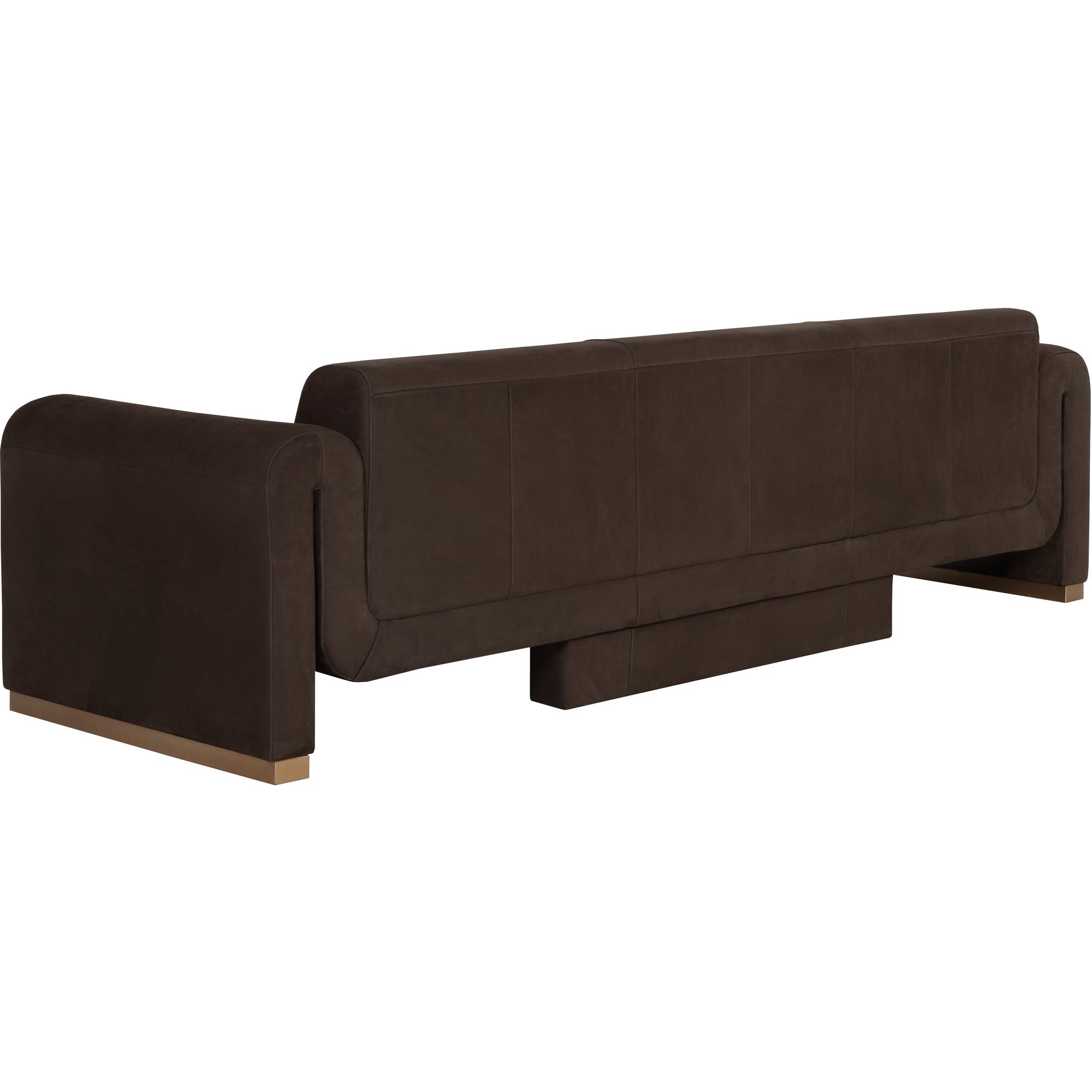 Romer Sofa - Brushed Gold - Nubuck Cocoa Leather 3 Romer Sofa - Brushed Gold - Nubuck Cocoa Leather - Image 3
