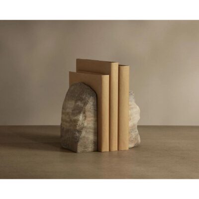 Strata Bookend (Set Of 2) - Marble Look - Mocha 33 Strata Bookend (Set Of 2) - Marble Look - Mocha 113054 113054 14