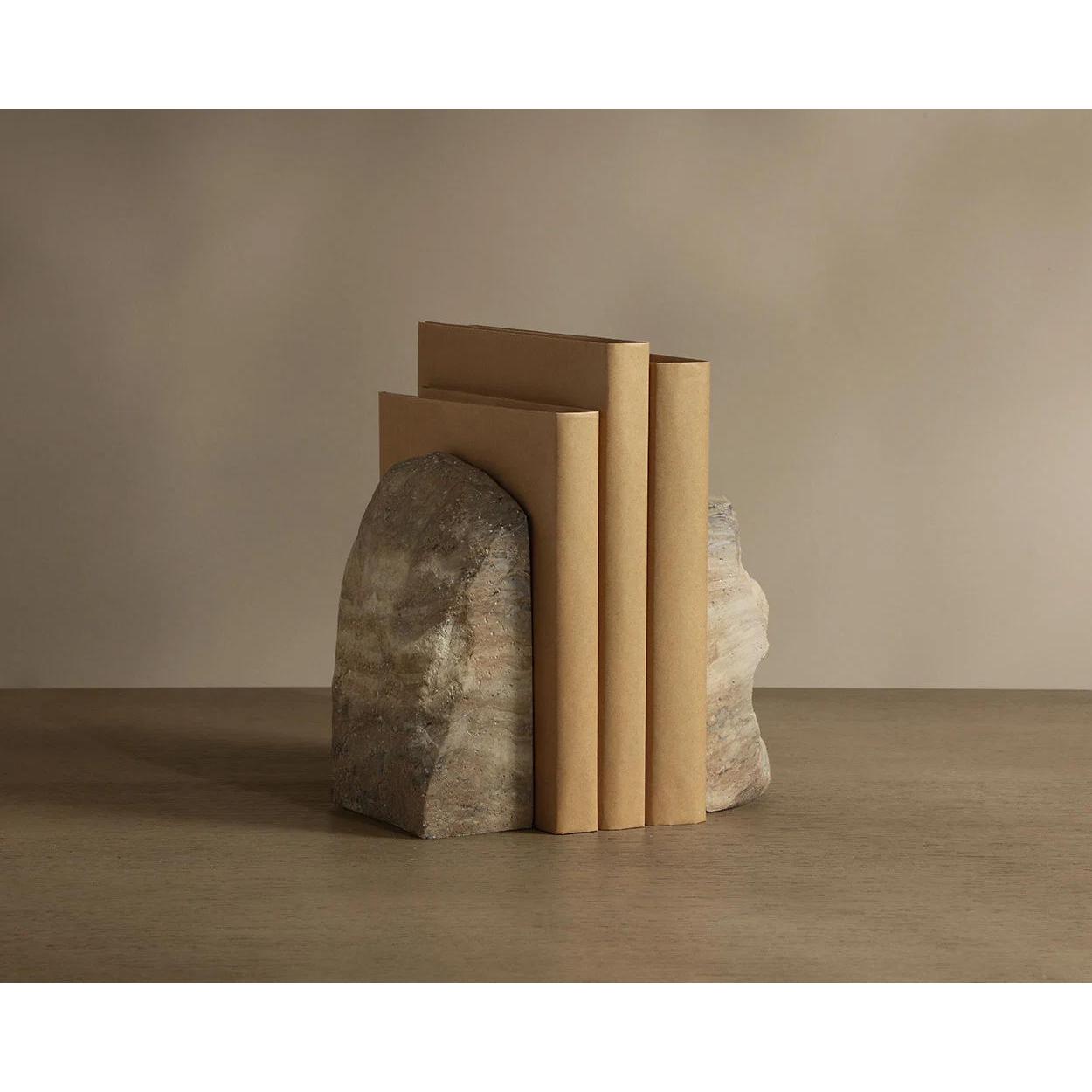 Strata Bookend (Set Of 2) - Marble Look - Mocha 14 Strata Bookend (Set Of 2) - Marble Look - Mocha - Image 14
