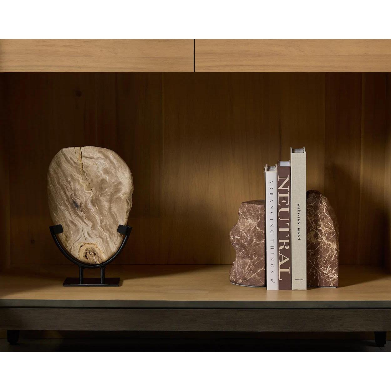 Strata Bookend (Set Of 2) - Marble Look - Mocha 2 Strata Bookend (Set Of 2) - Marble Look - Mocha - Image 2