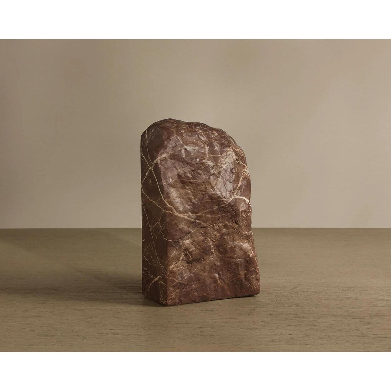 Strata Bookend (Set Of 2) - Marble Look - Mocha 4 Strata Bookend (Set Of 2) - Marble Look - Mocha - Image 4