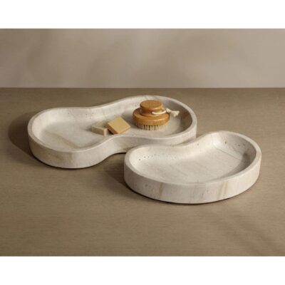 Amoeba Tray (Set Of 2) - Travertine Look - Desert 11 Amoeba Tray (Set Of 2) - Travertine Look - Desert 113108 113108 4
