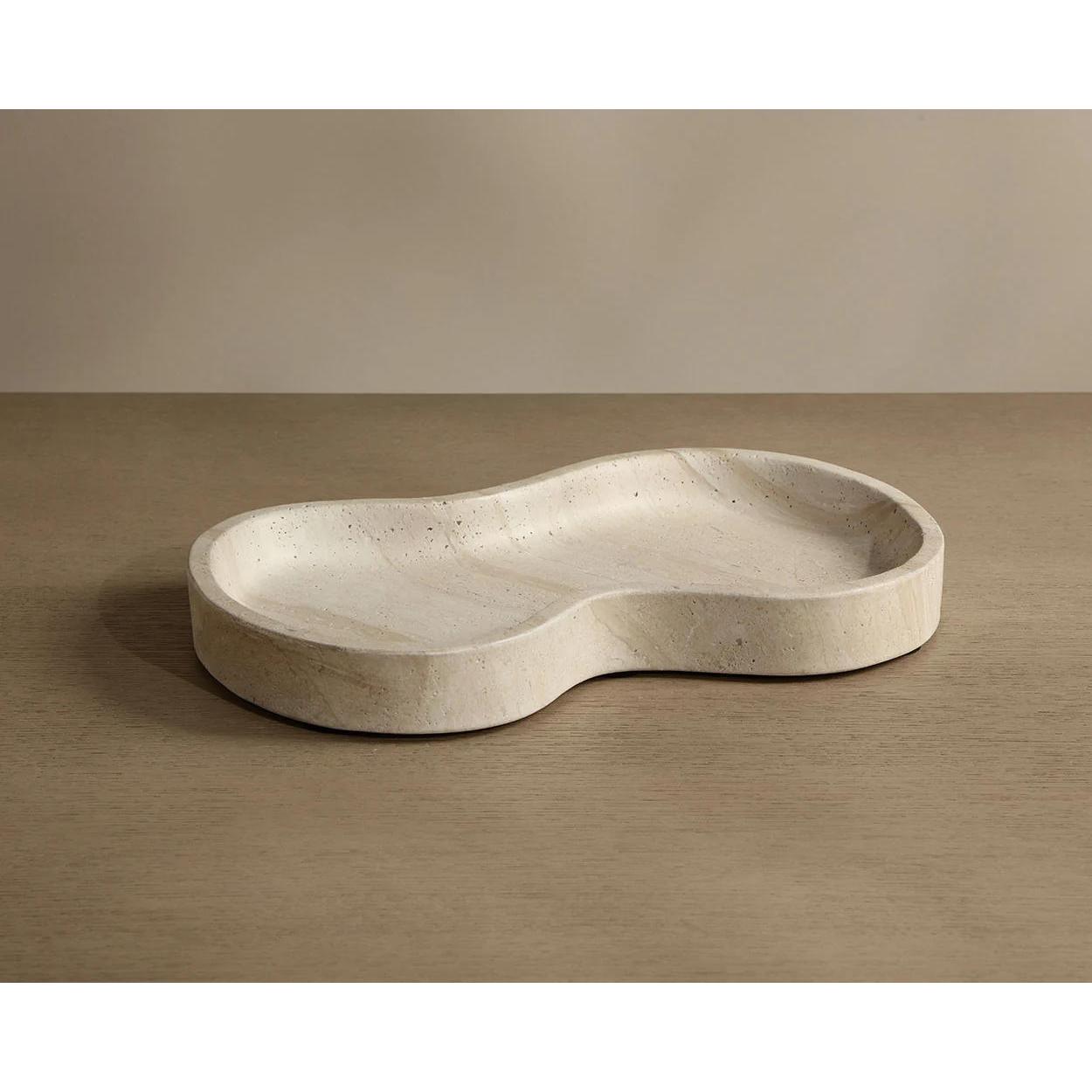 Amoeba Tray (Set Of 2) - Travertine Look - Desert 3 Amoeba Tray (Set Of 2) - Travertine Look - Desert - Image 3