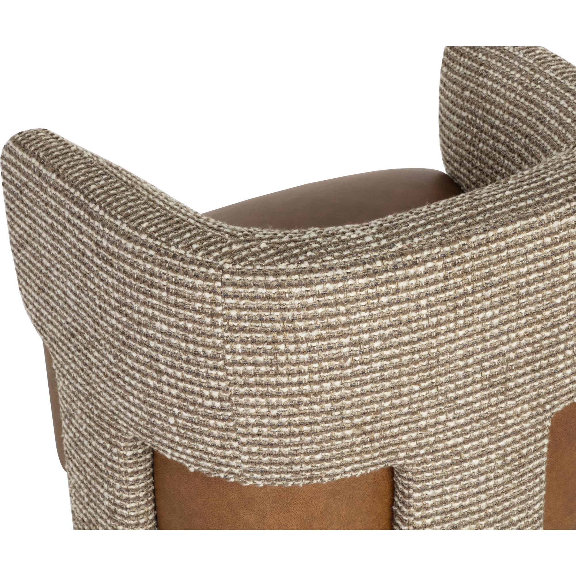 Coppola Lounge Chair - Cognac Leather / Torched Meringue 5 Coppola Lounge Chair - Cognac Leather / Torched Meringue - Image 5