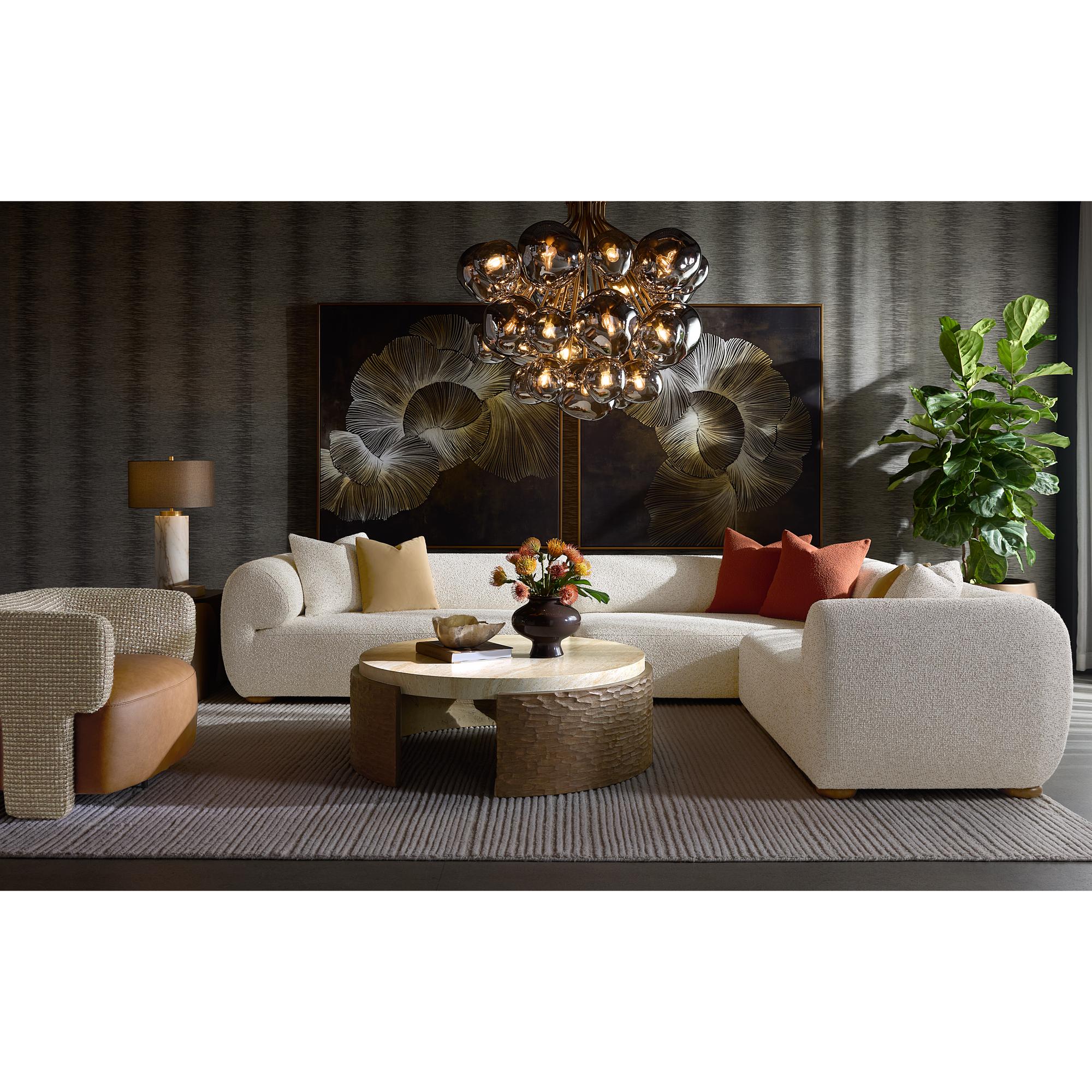Coppola Lounge Chair - Cognac Leather / Torched Meringue 6 Coppola Lounge Chair - Cognac Leather / Torched Meringue - Image 6
