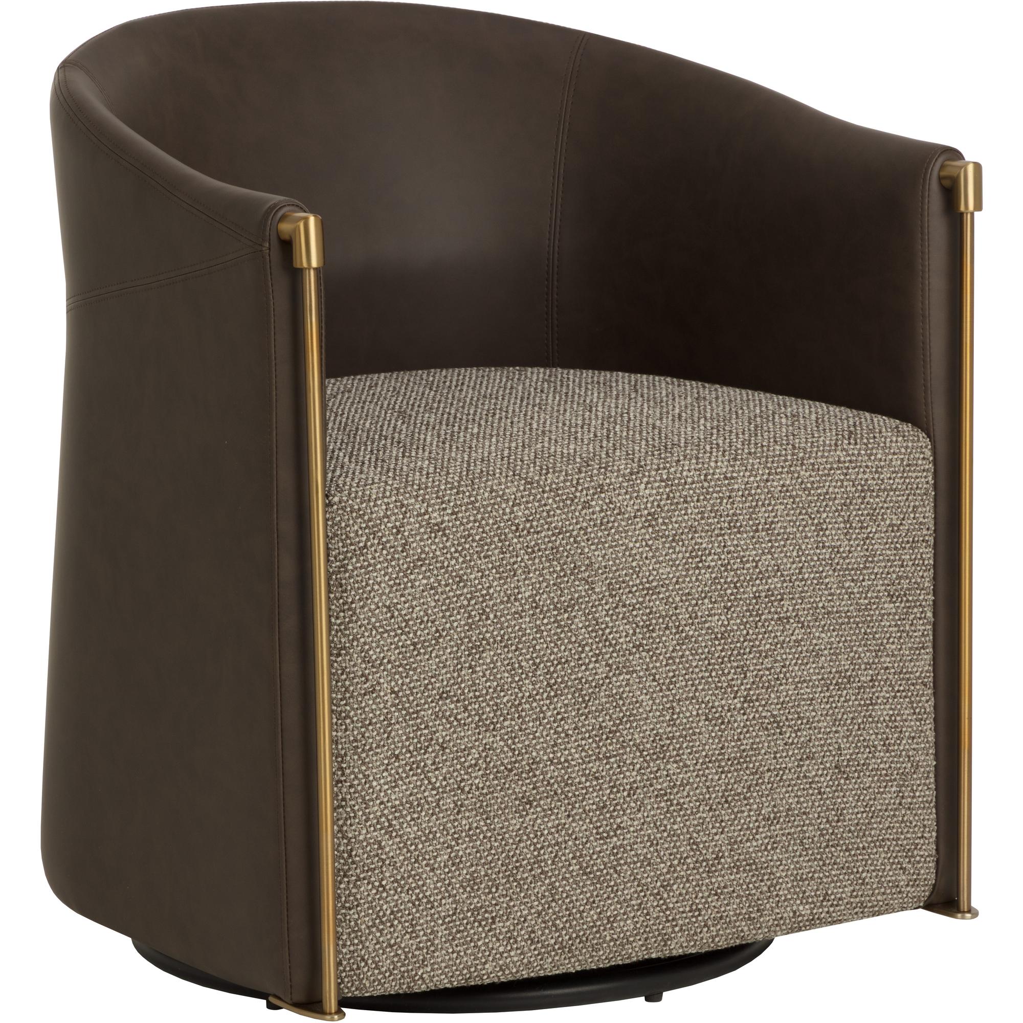 Leontine Swivel Lounge Chair - Gellar Earth / Eglinton Espresso 1 Leontine Swivel Lounge Chair - Gellar Earth / Eglinton Espresso