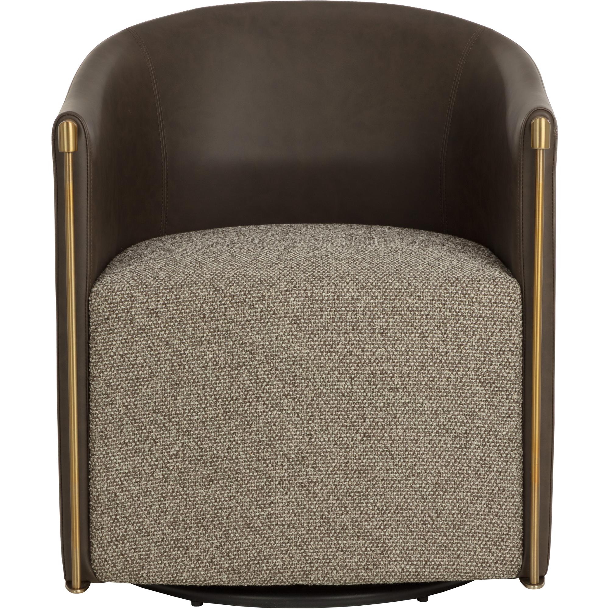 Leontine Swivel Lounge Chair - Gellar Earth / Eglinton Espresso 2 Leontine Swivel Lounge Chair - Gellar Earth / Eglinton Espresso - Image 2
