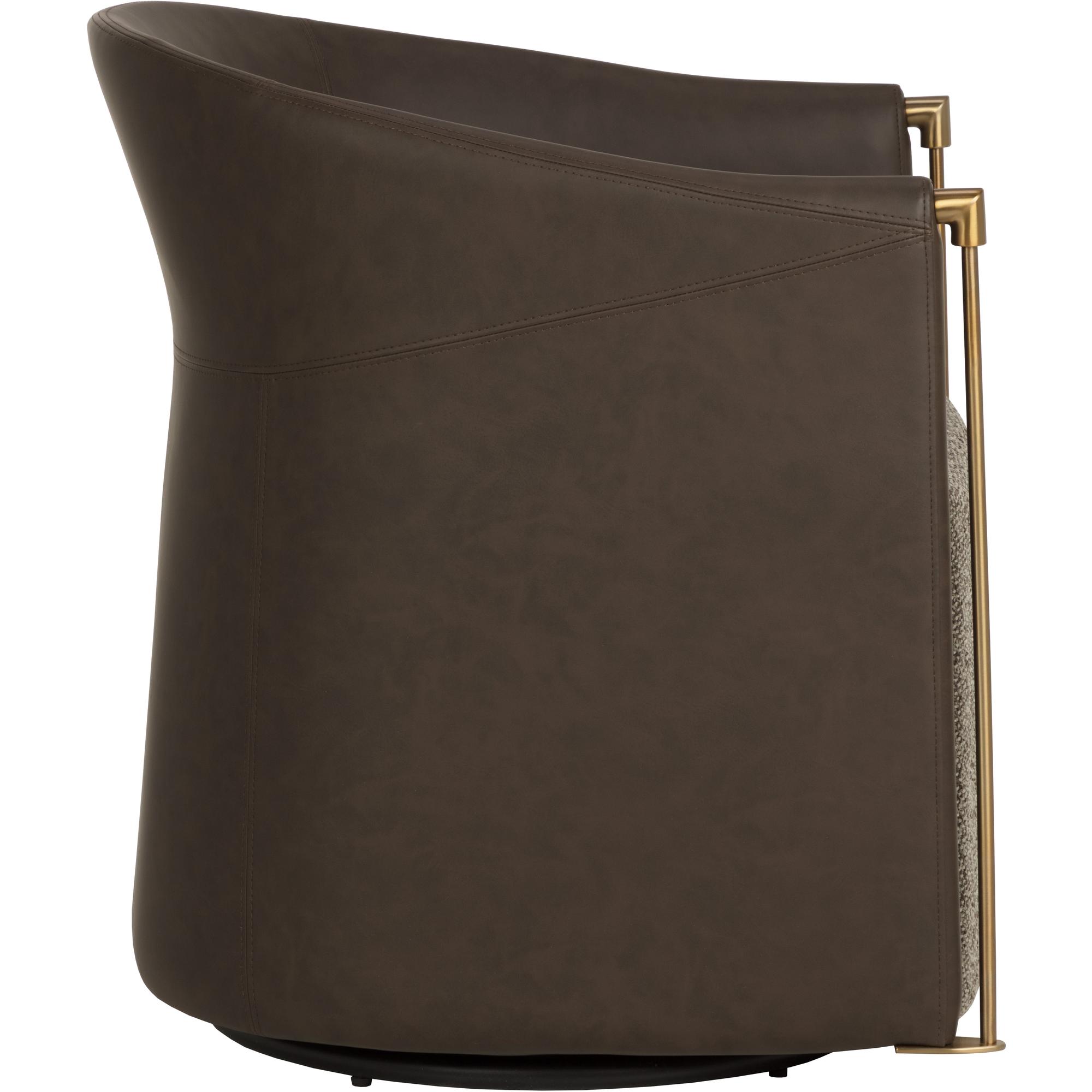 Leontine Swivel Lounge Chair - Gellar Earth / Eglinton Espresso 3 Leontine Swivel Lounge Chair - Gellar Earth / Eglinton Espresso - Image 3