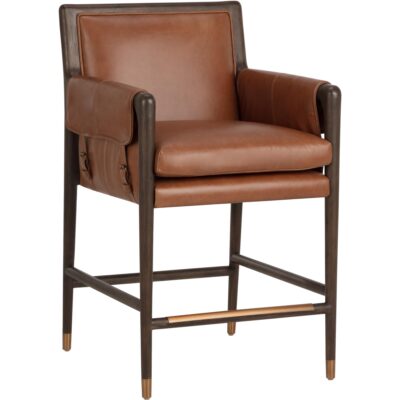 Mauti Counter Stool - Brown - Shalimar Tobacco Leather