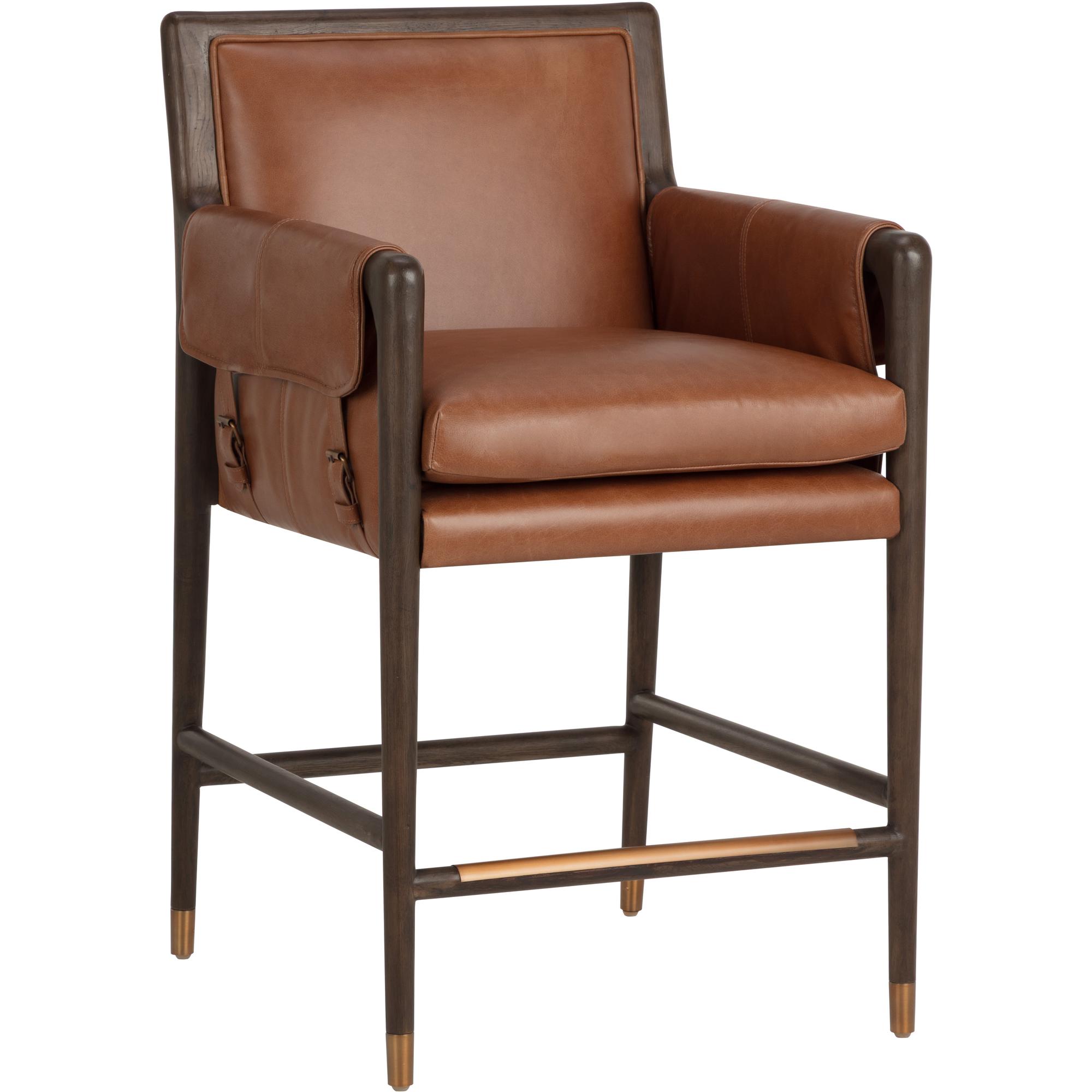 Mauti Counter Stool - Brown - Shalimar Tobacco Leather 1 Mauti Counter Stool - Brown - Shalimar Tobacco Leather