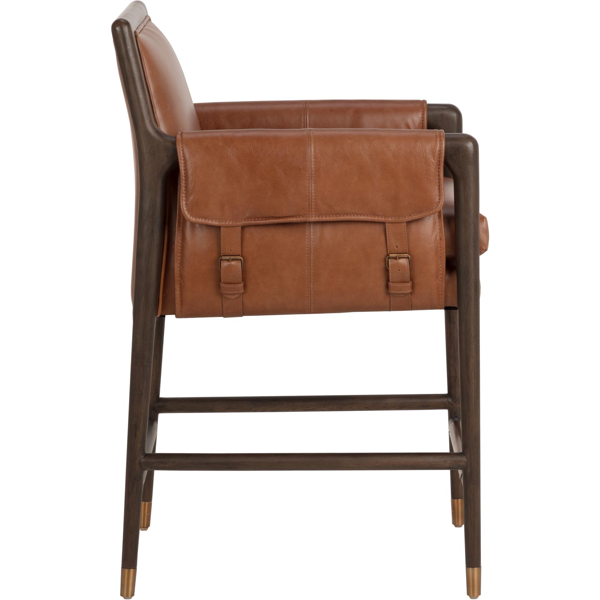 Mauti Counter Stool - Brown - Shalimar Tobacco Leather 3 Mauti Counter Stool - Brown - Shalimar Tobacco Leather - Image 3