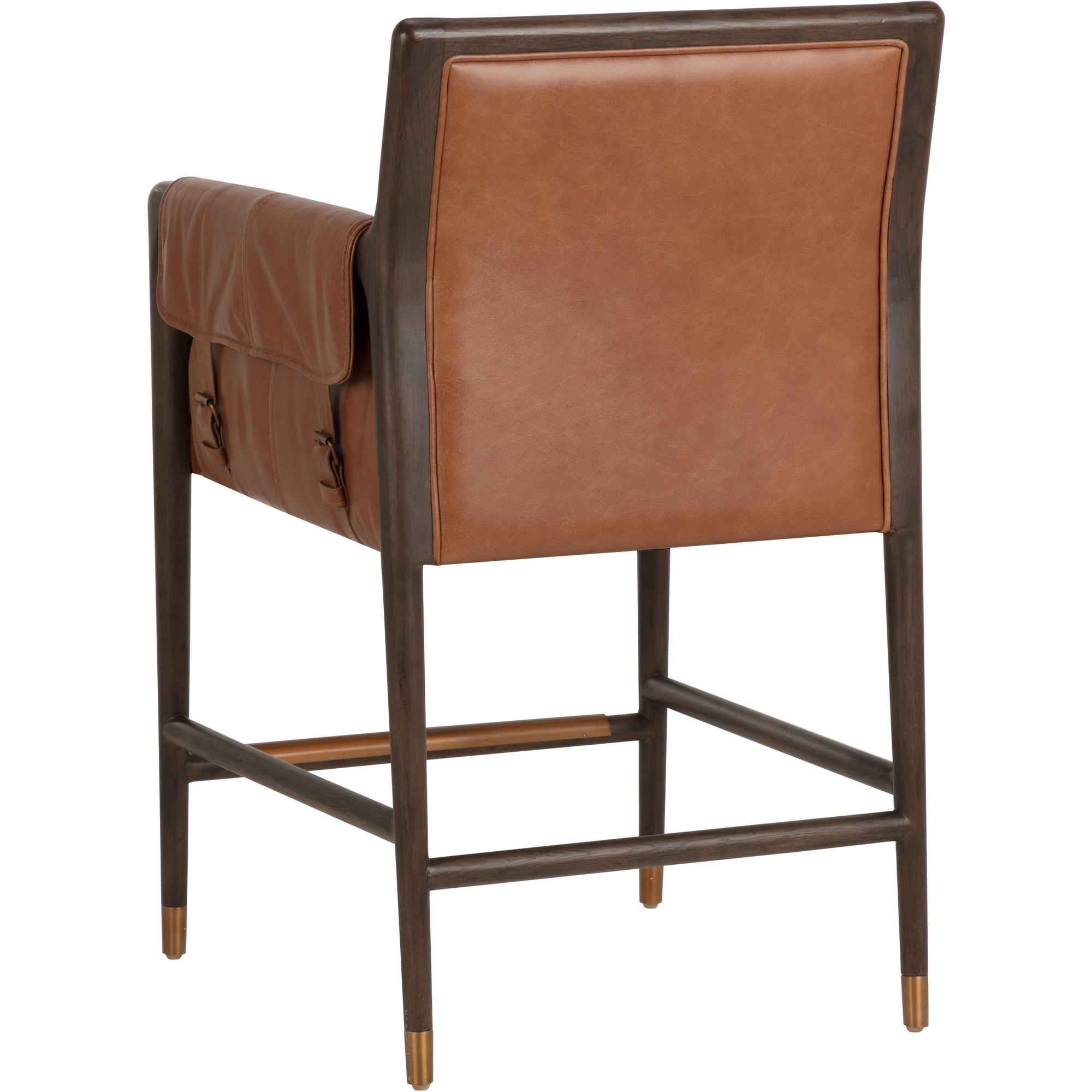 Mauti Counter Stool - Brown - Shalimar Tobacco Leather 4 Mauti Counter Stool - Brown - Shalimar Tobacco Leather - Image 4