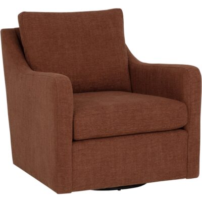 Brianna Swivel Lounge Chair - Rhine Russet