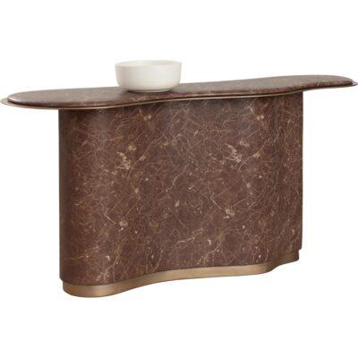 Isola Console Table - Marble Look - Mocha