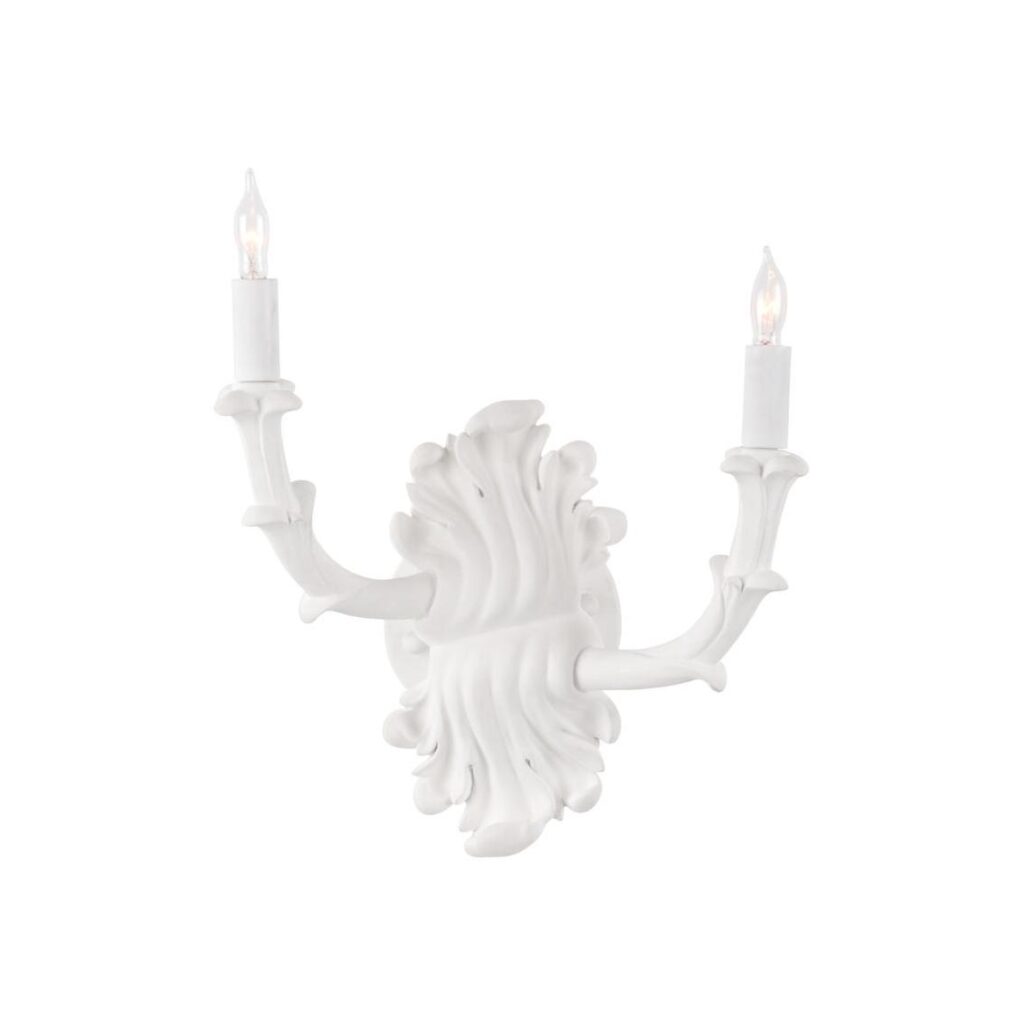 Roche Plaster Double Arm Sconce