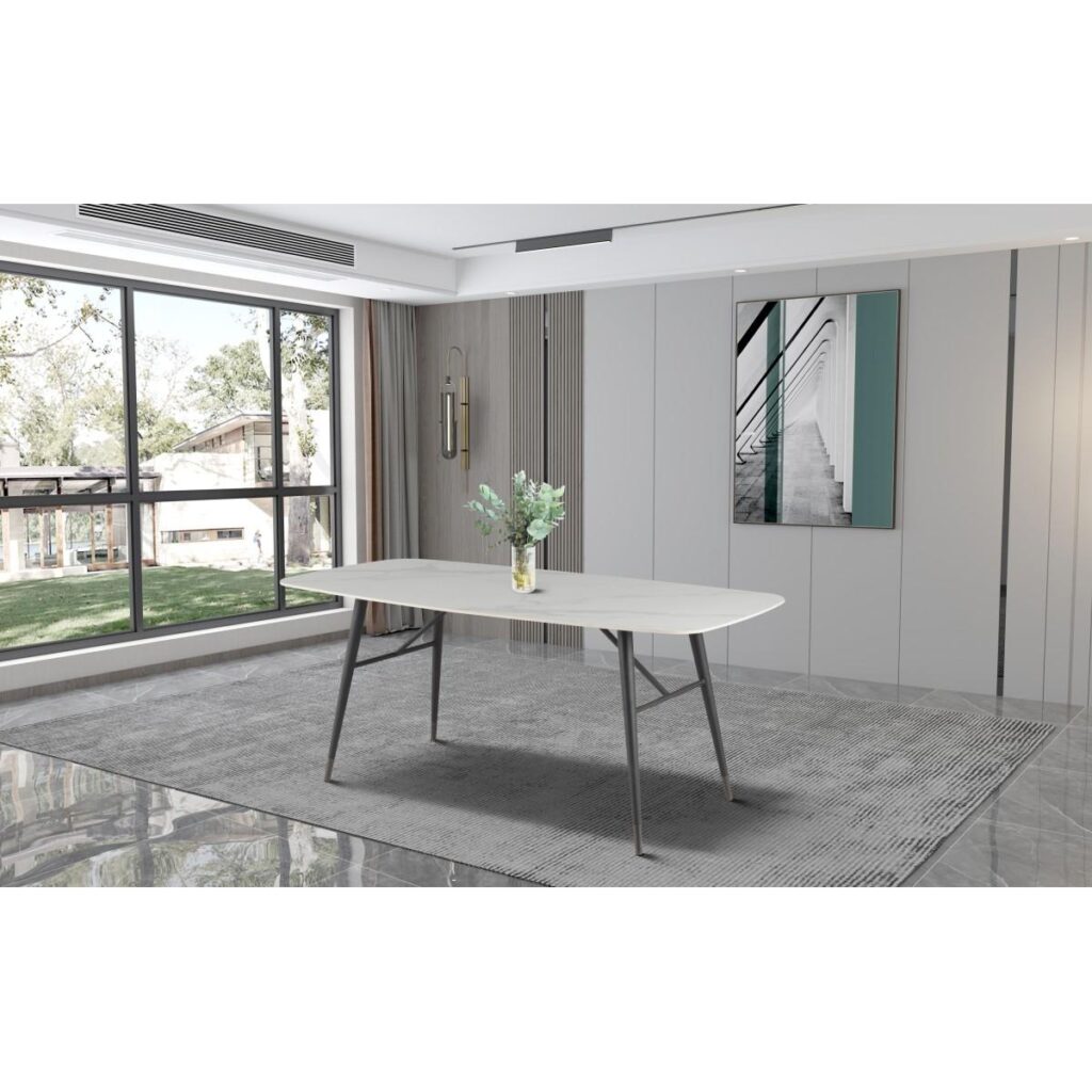 Almalfi Dining Table - White/Black - Image 2