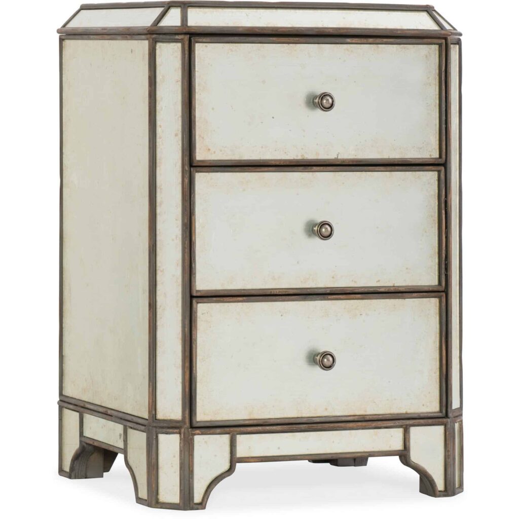 Arabella Mirrored Three-Drawer Nightstand 1610-90116-EGLO 1610 90116 eglo silo