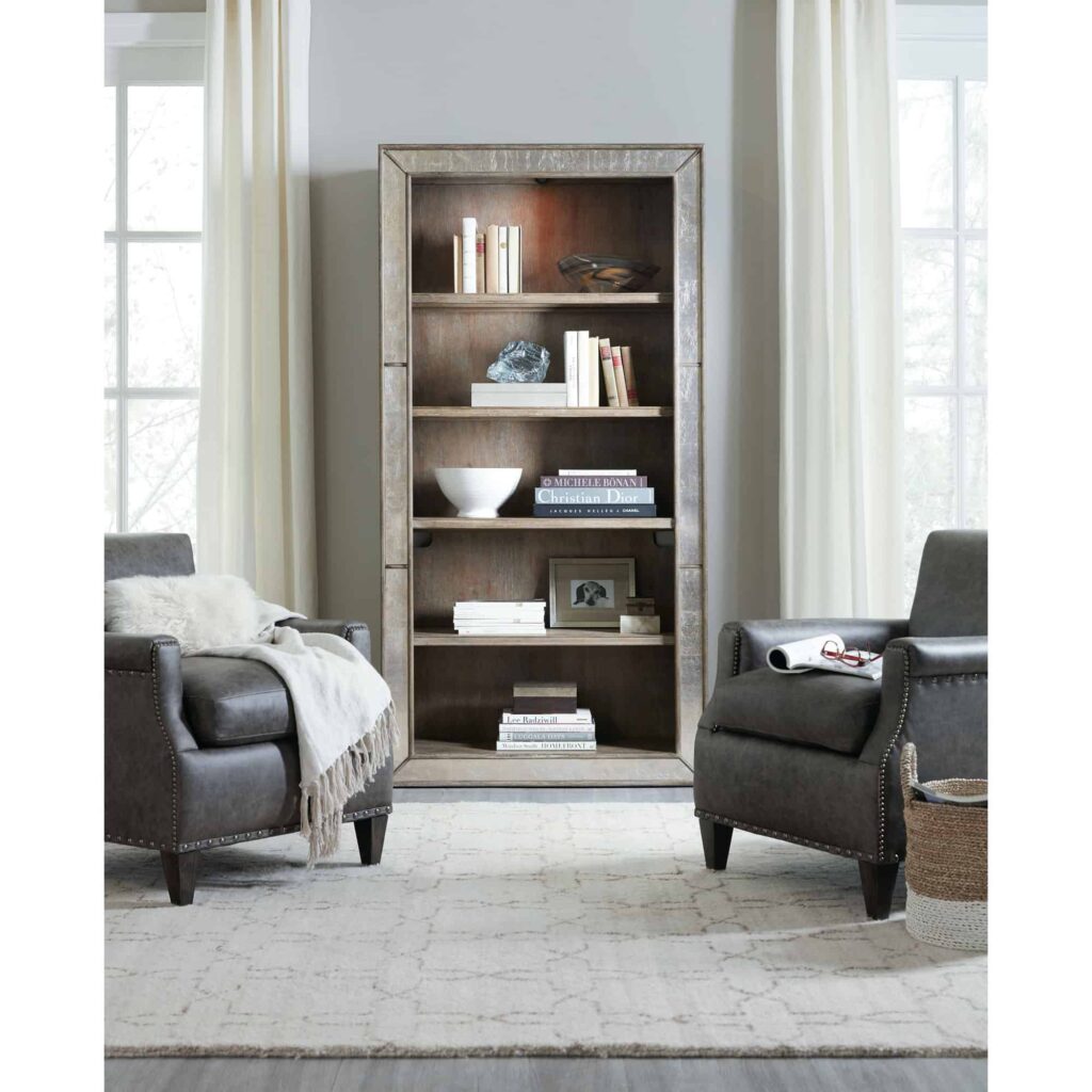 Rustic Glam 78.25'' H x 40'' W Standard Bookcase - Image 3