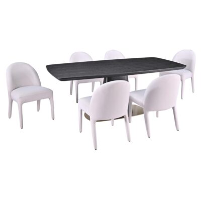 Ryaan 7-Piece Dining Set - Black/Beige