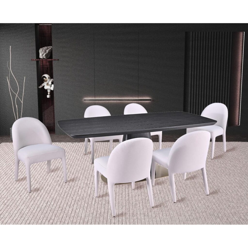 Ryaan 7-Piece Dining Set - Black/Beige - Image 2