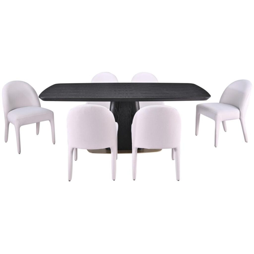 Ryaan 7-Piece Dining Set - Black/Beige - Image 3