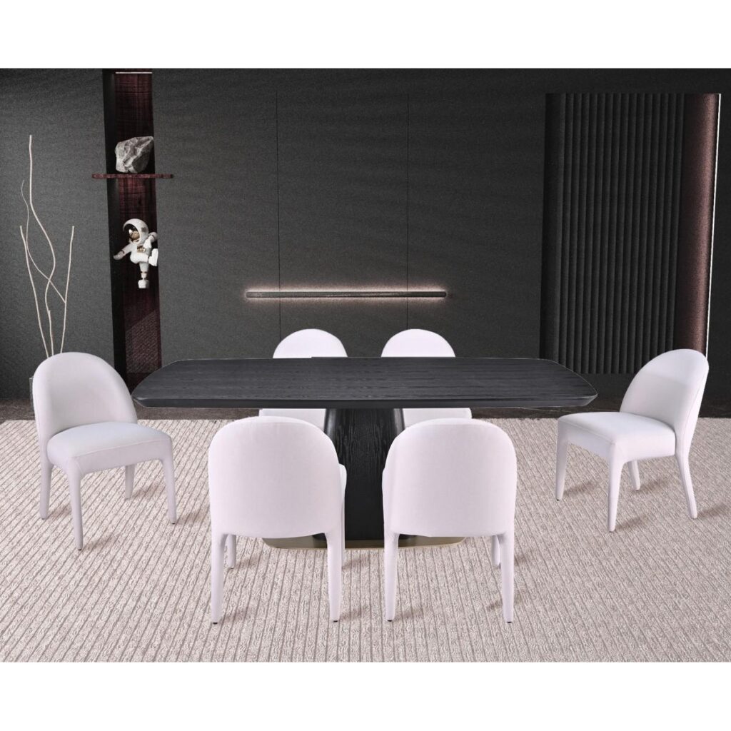 Ryaan 7-Piece Dining Set - Black/Beige - Image 4