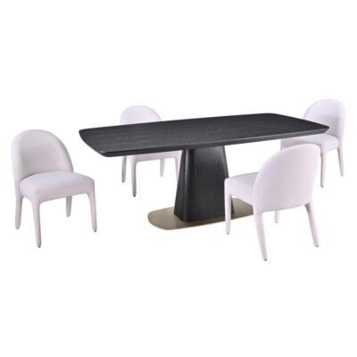 Ryaan 5-Piece Dining Set - Black/Beige